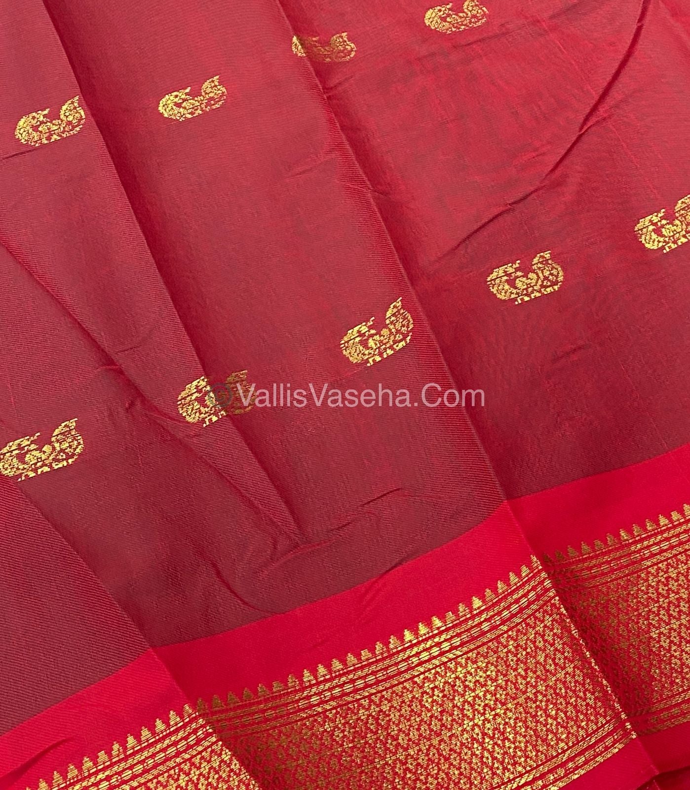 Semi Silk - Green with Red Combo - VVSS001