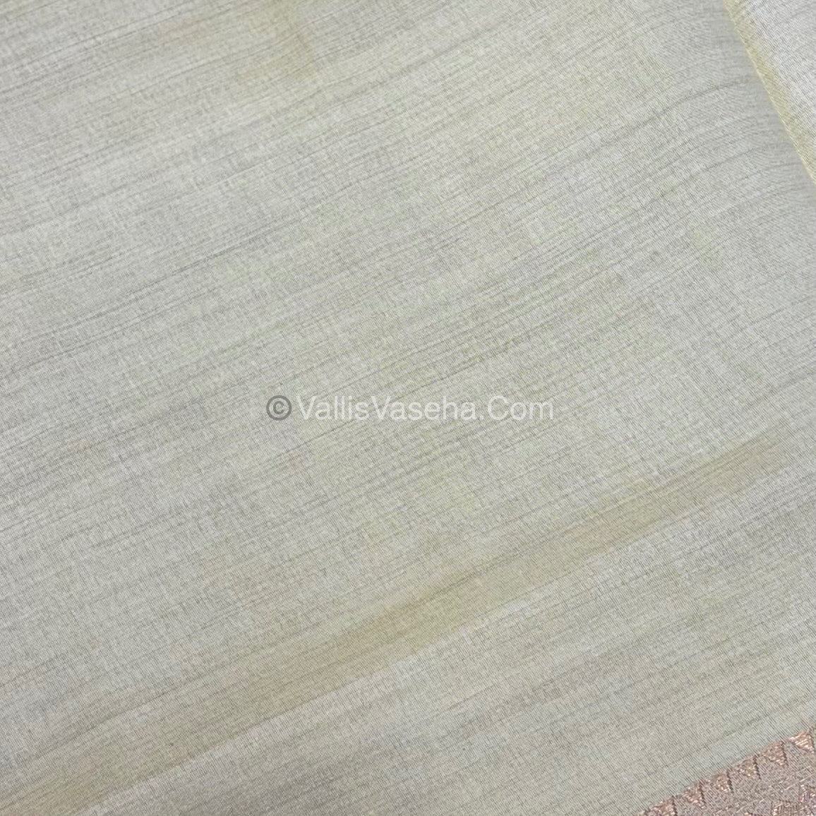 Semi Tussar Silk - Grand Pallu Cream Shade - VVSTS017