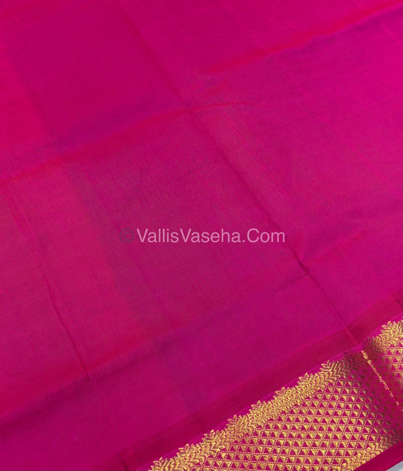 Semi Silk Cotton Saree - Purple With Pink Shade - VVSSC004
