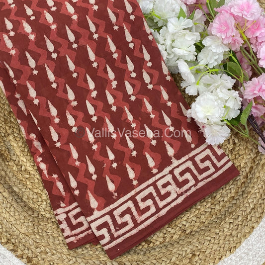 Pure Soft Mul Mul Cotton Sarees - Hand Block Prints - VVMMC003