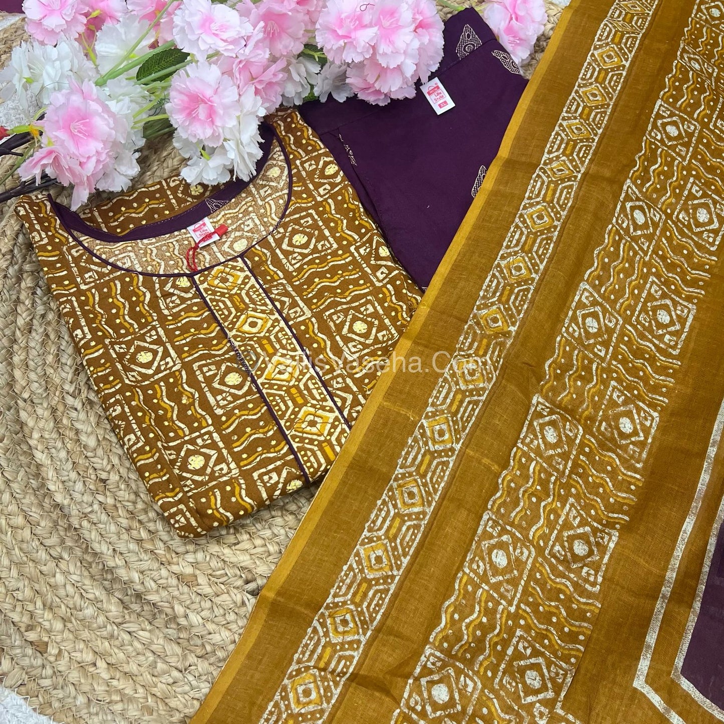 Ready Made - Salwar, Kameez & Duppatta(3pc) - Batik Printed - VVRBS006