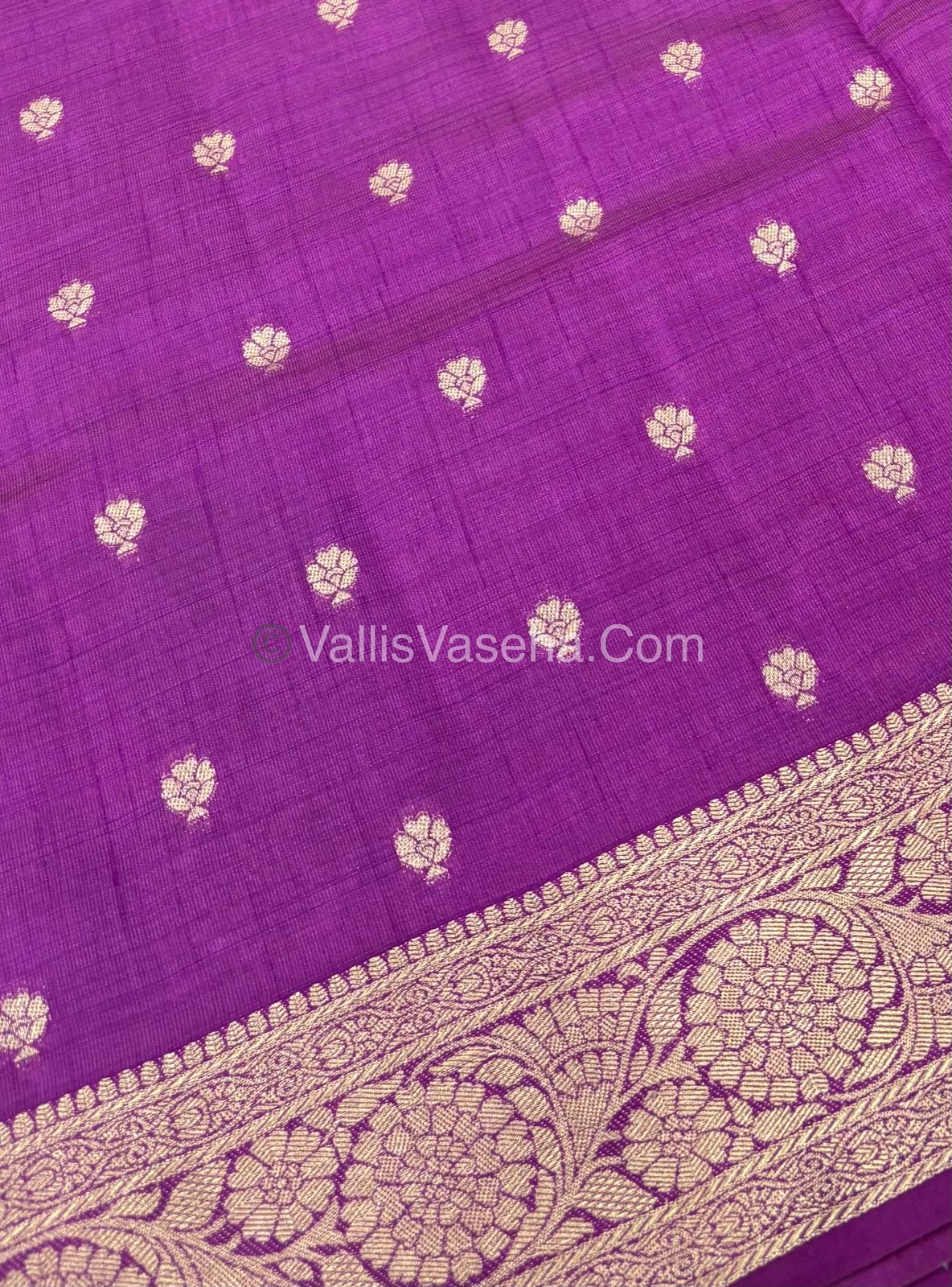 Semi Tussar Silk - Grand Pallu - Purplish pink Shade - VVSTS029