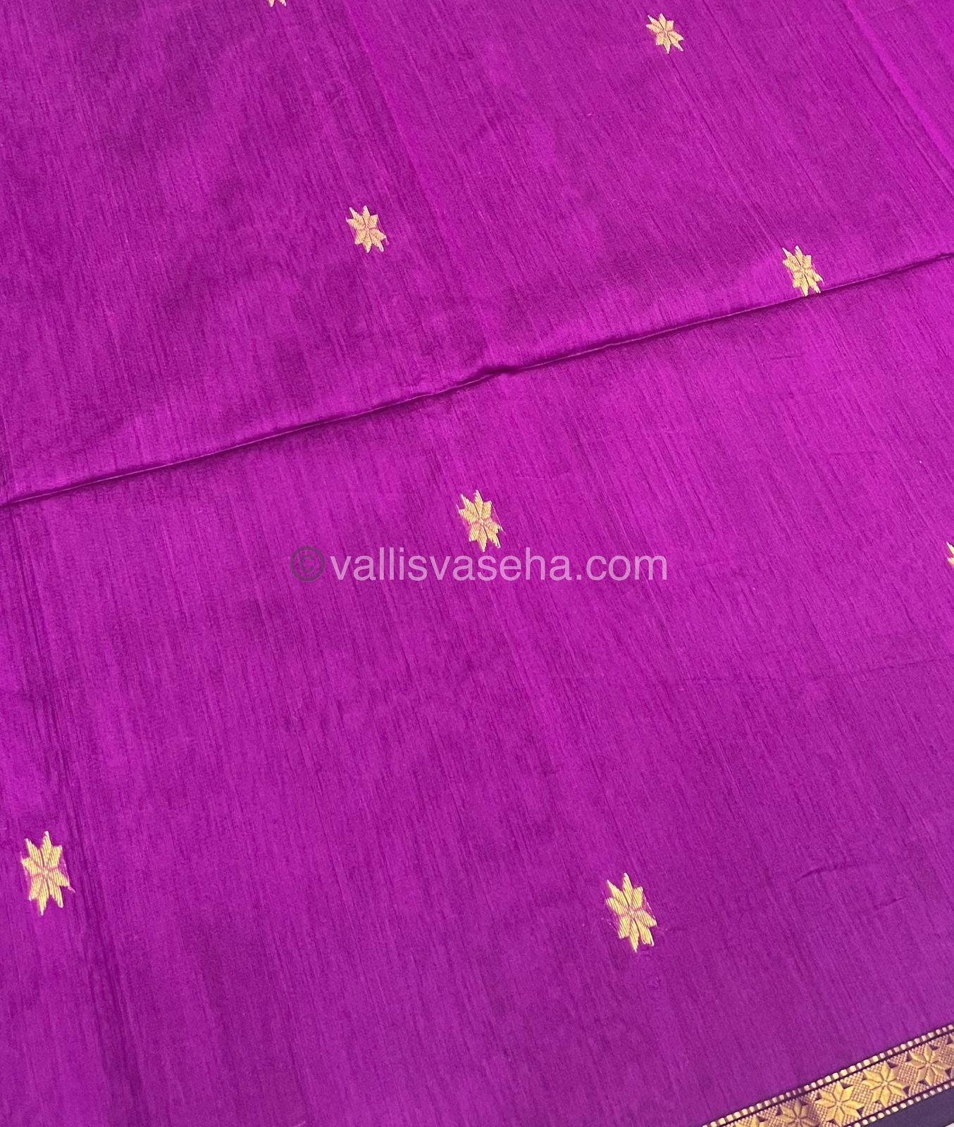 Pure Maheshwari Silk Cotton Saree - Orange & Purplish Pink Color - VVMSC002