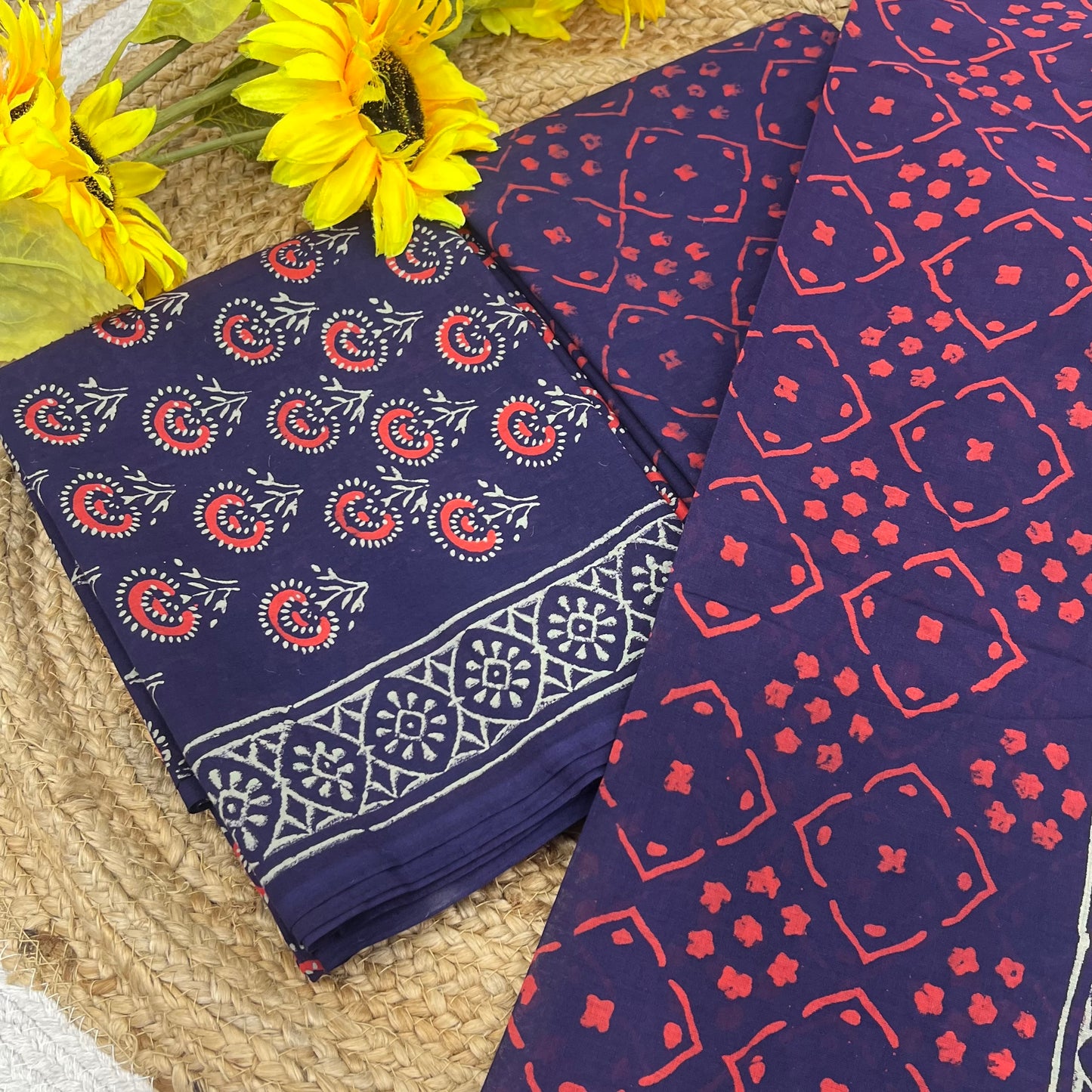 Pure Mul Mul Cotton - Bagru/ Dabu Print - VVUSM002