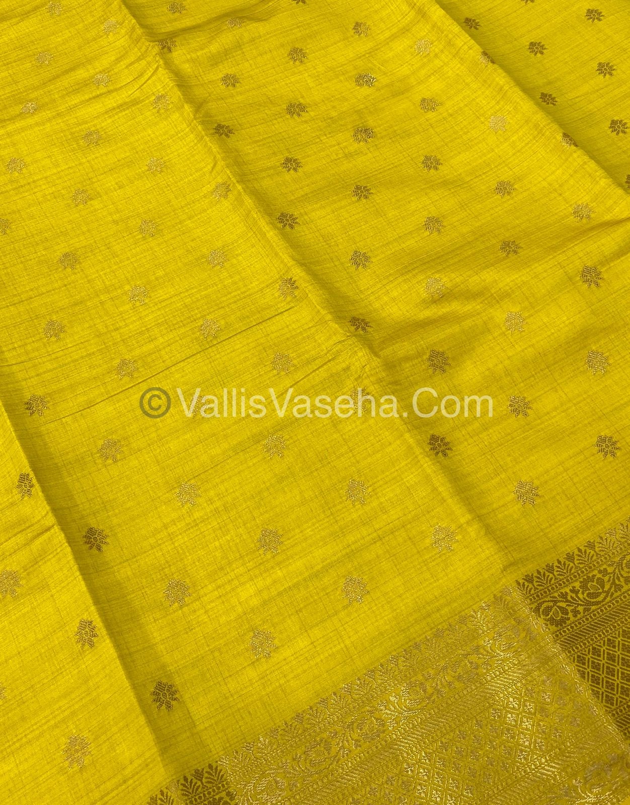 Semi Tussar Silk - Yellow Shade - VVSTS013