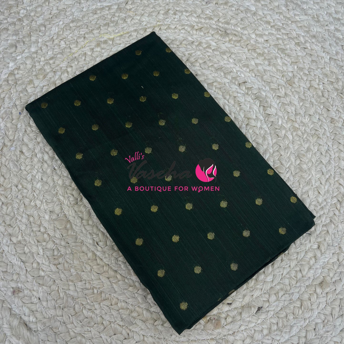 Blouse Bit - Semi Raw Silk - Round Zari -Butta Design - 1mtr - VVBB001