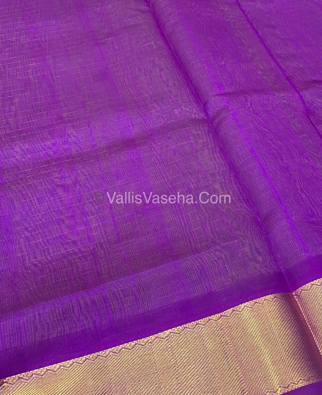 Pure Silk Cotton Saree - Mayil & Chakkaram Design - Lemon Green with Purple - VVMC002