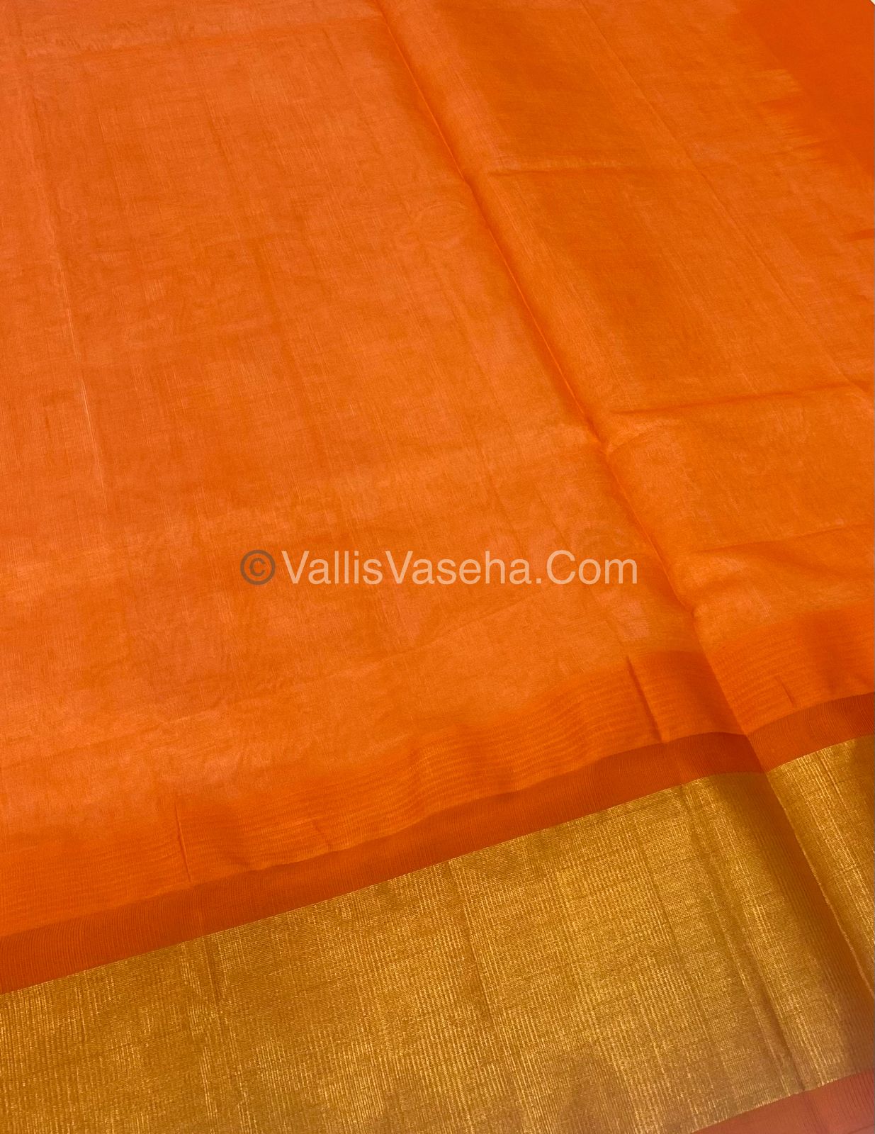Pure Korvai Silk Cotton Saree - Temple border - VVKSC001