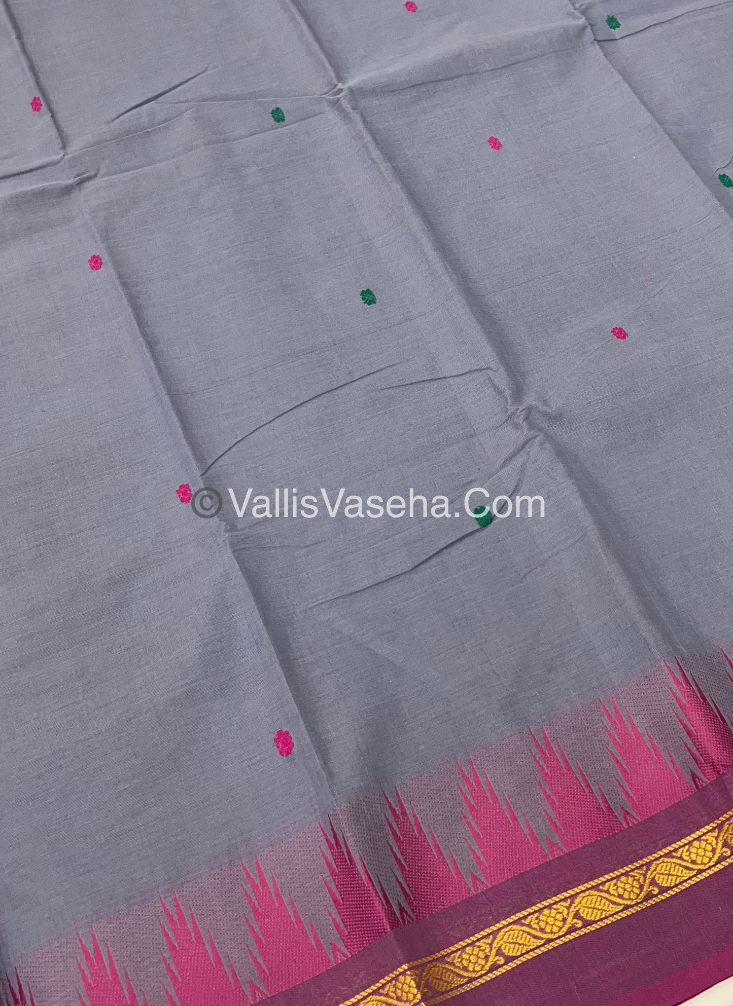 Kanchi Cotton Saree - Butta Design - VVKCS008