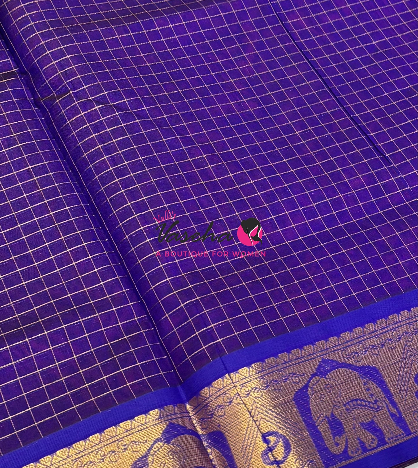 Pure Silk Cotton Saree - Maroon With Violetish Blue - Lakshadeepam Design - VVPLD004