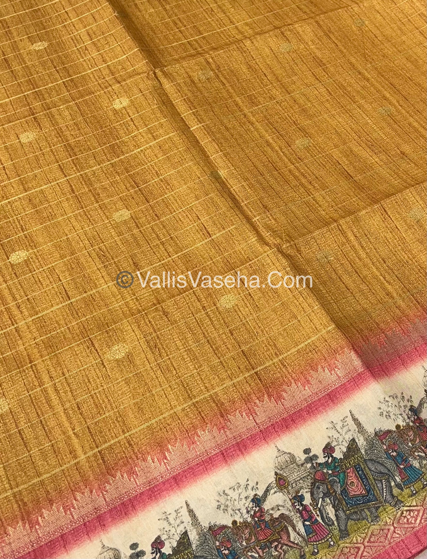 Semi Chanderi Saree - checks pattern - VVSCS004