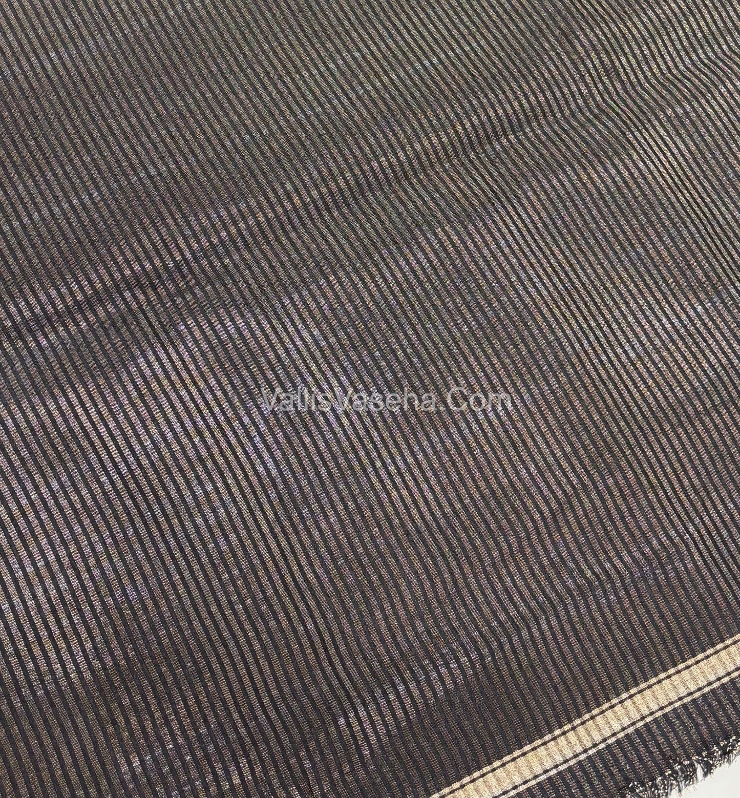 Semi Tussar Silk - Black Shade - VVSTS042
