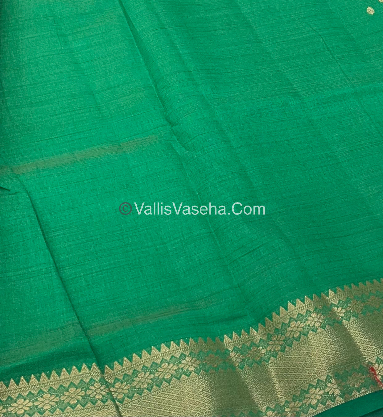 Semi Tussar Silk - Grand Pallu - Green Shade - VVSTS017