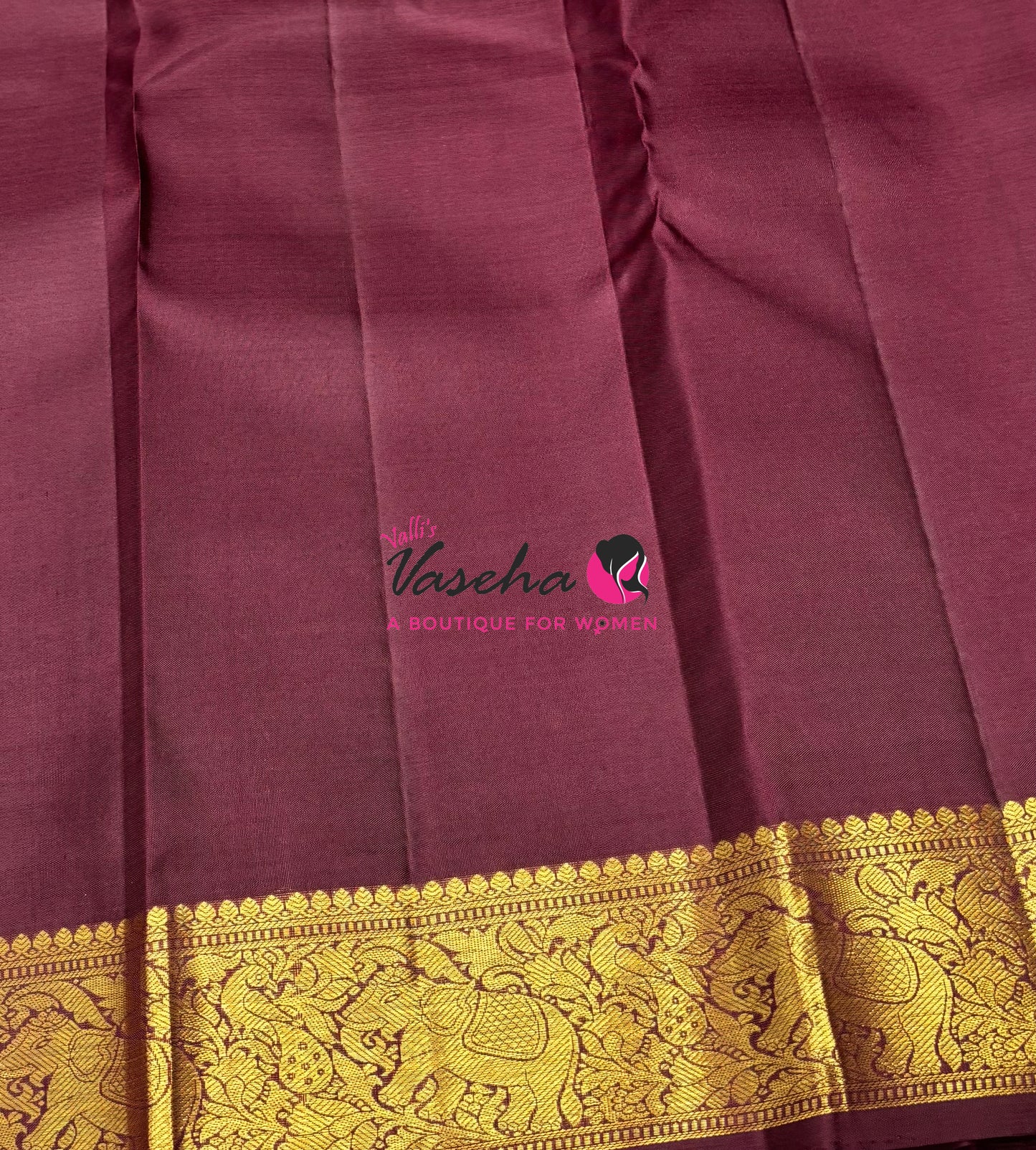 Pure Kanchipuram Silk Saree - Rust Orange & Wine Brown Combo - VVPS025