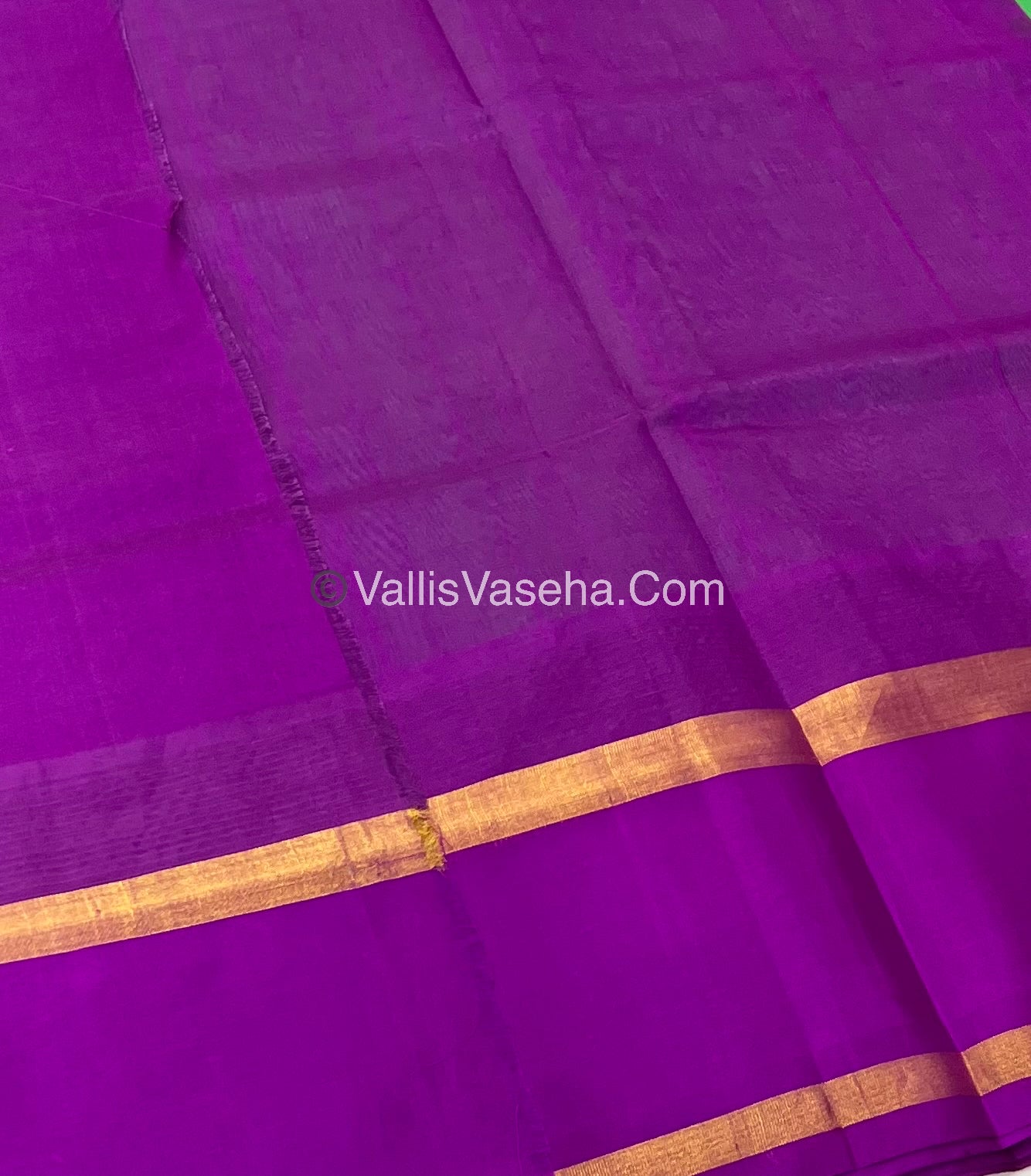 Pure Korvai Silk Cotton Saree - Border Elephant butta Design - VVKSC018