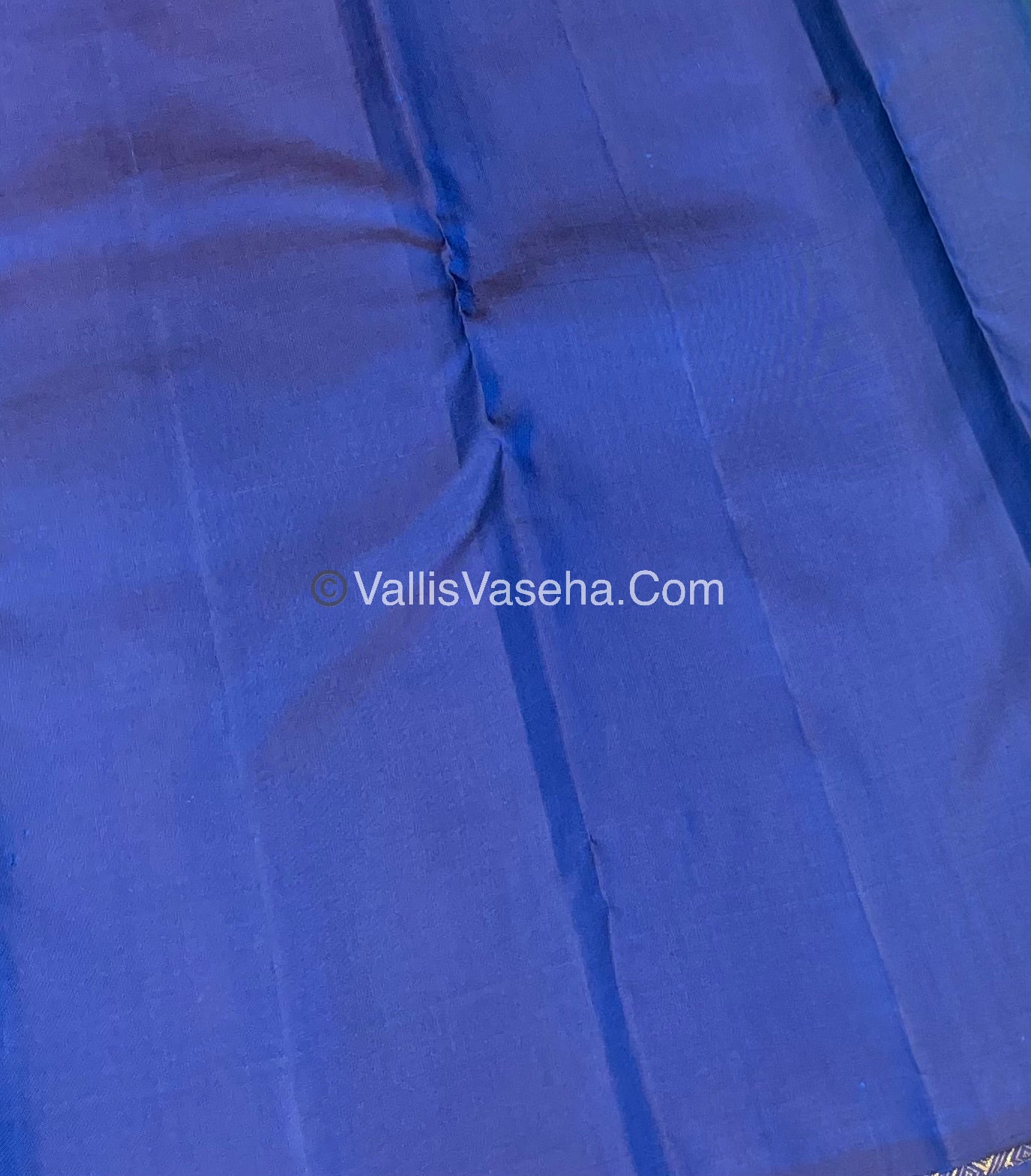 Pure Kanchipuram Silk Saree - Green with Blue - VVPS005