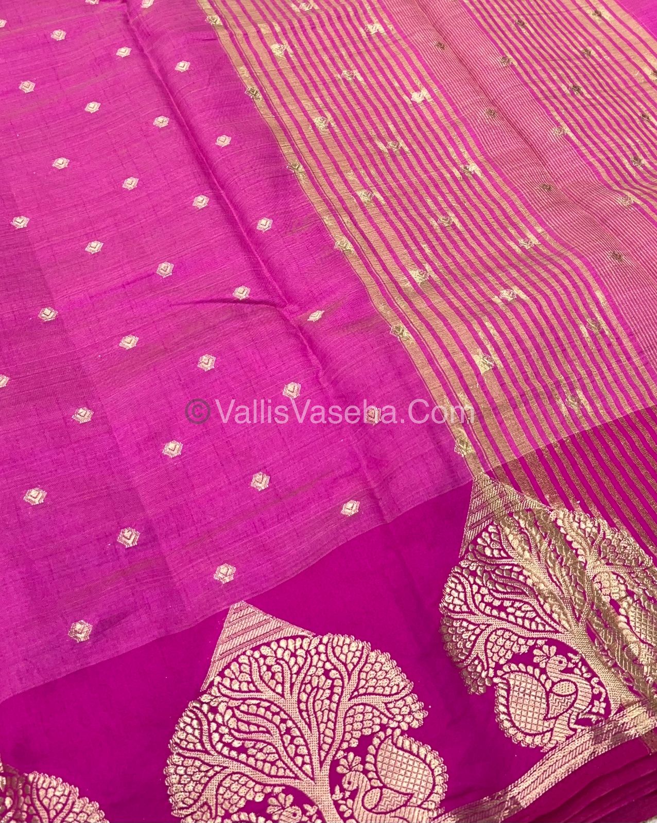 Semi Tussar Silk Saree - Pink shade - VVSTS036