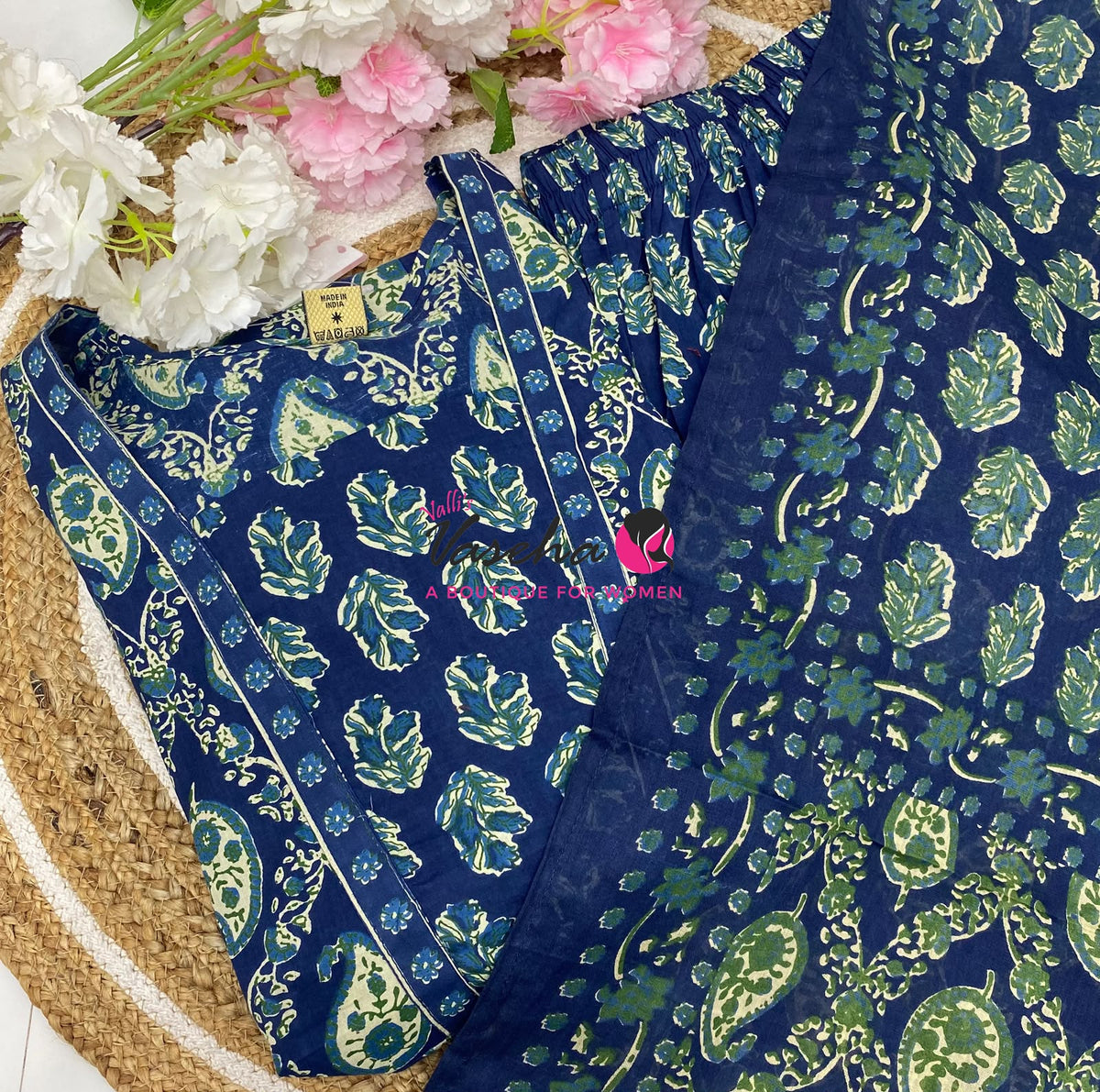 Ready Made | Semi Anarkali Set (3pc)|Cotton |VVRMS030