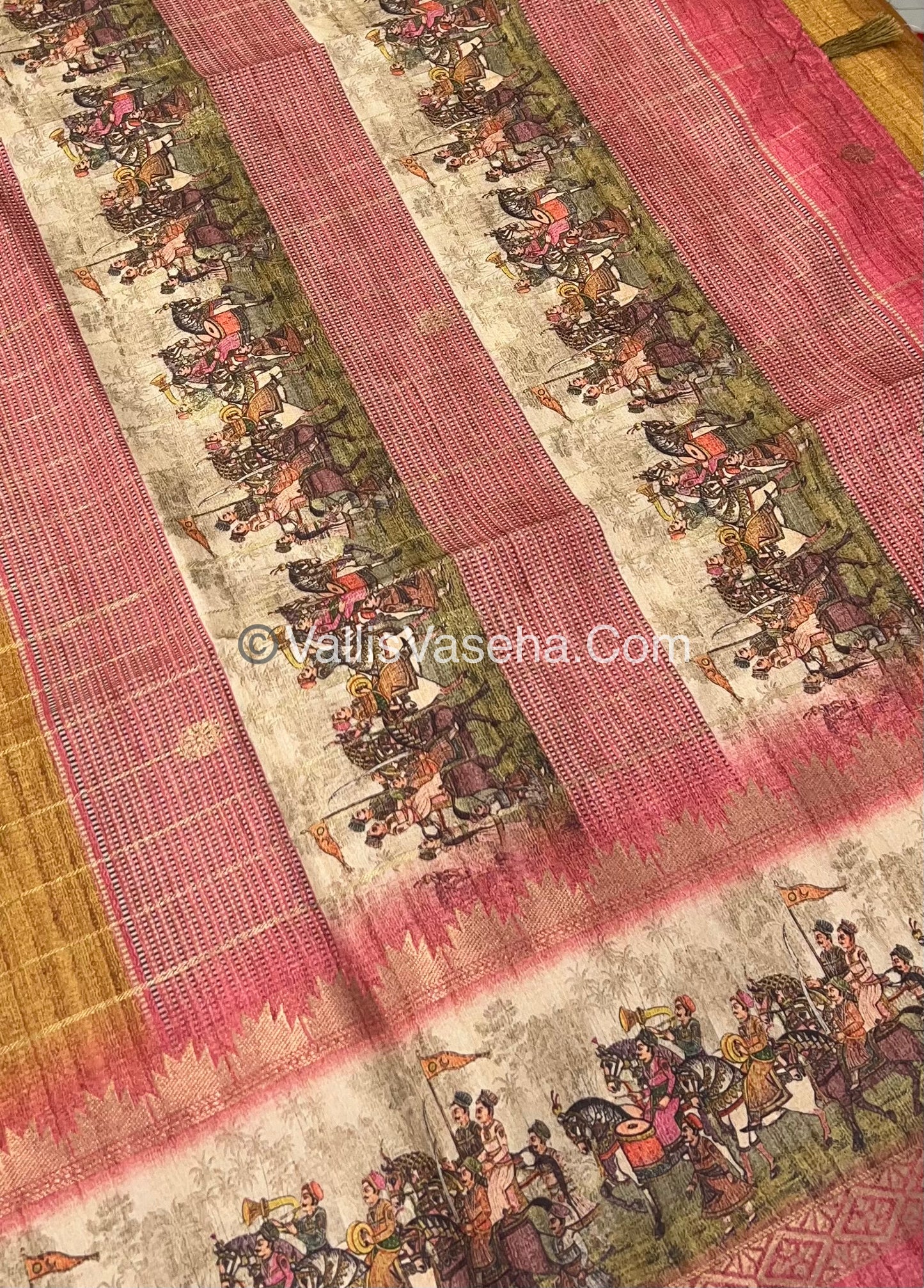 Semi Chanderi Saree - checks pattern - VVSCS004