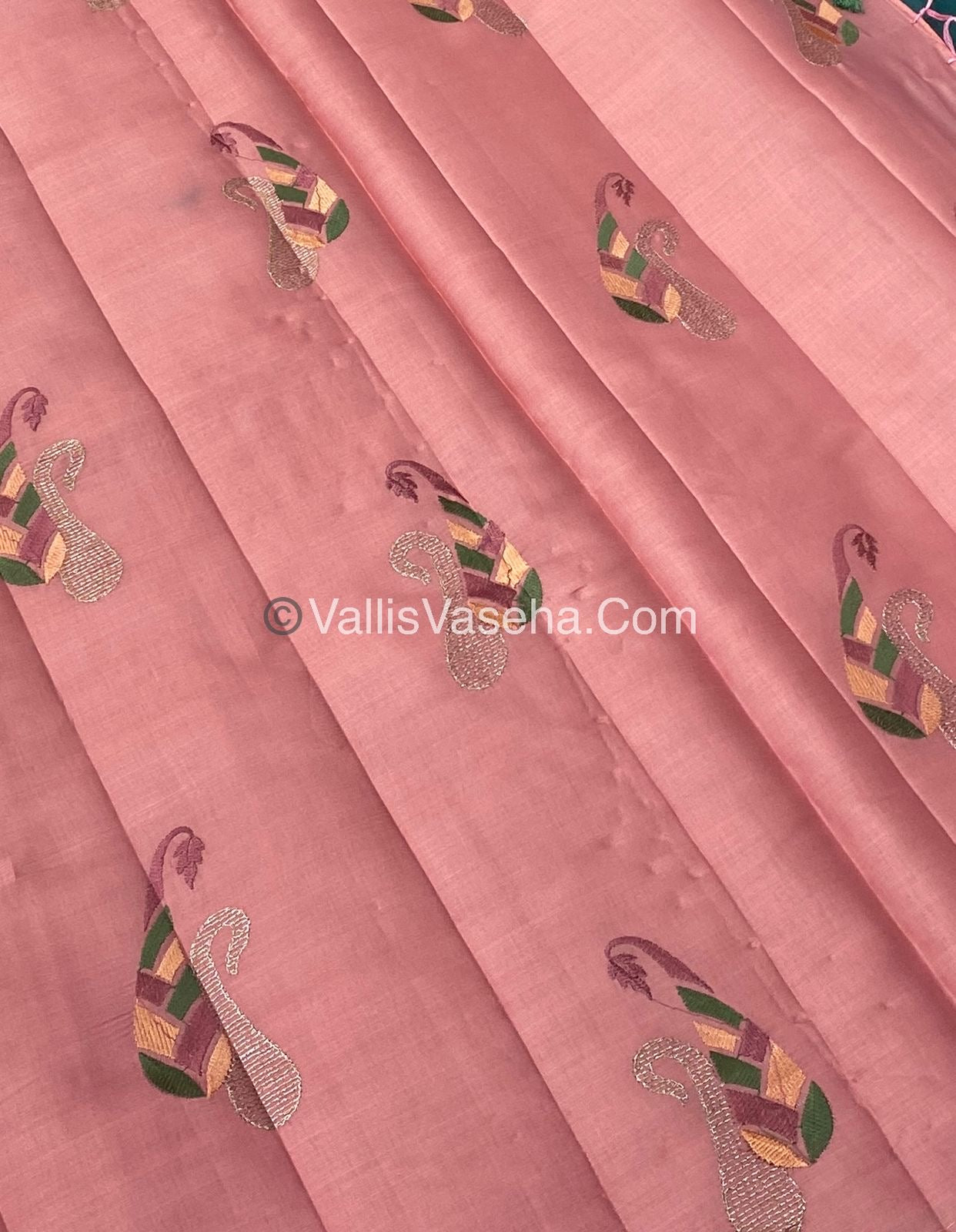 Butter Silk - Light Peachish pink & Purple Combo - VVBS002
