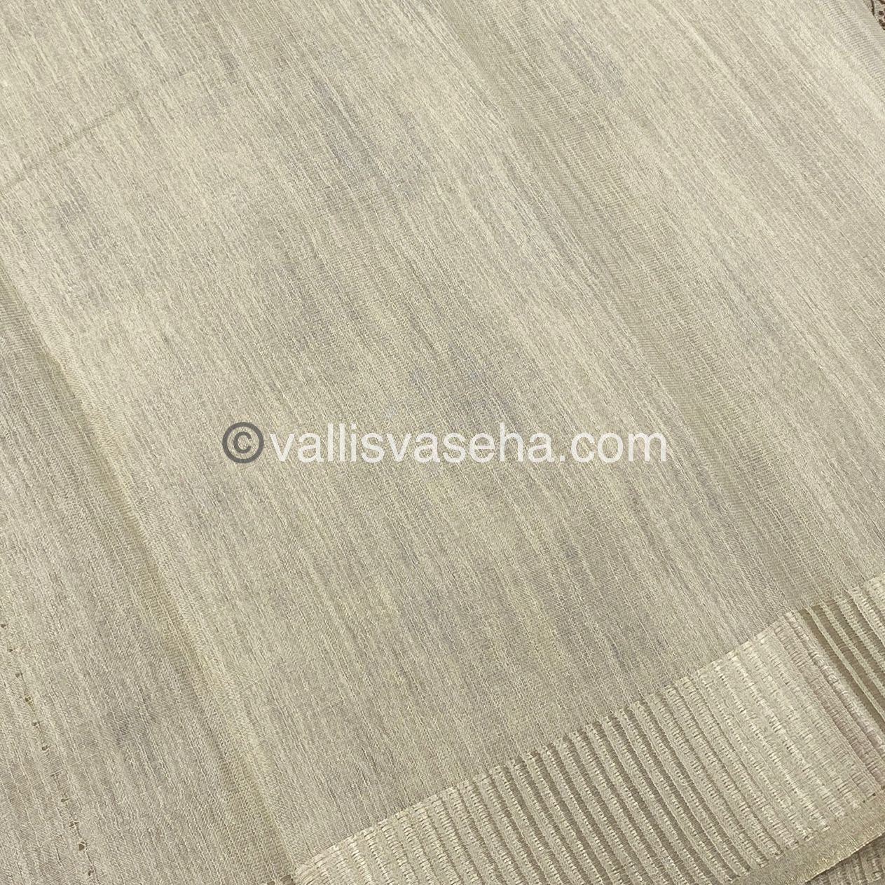 Semi Tussar Silk - Cream Shade - VVSTS006