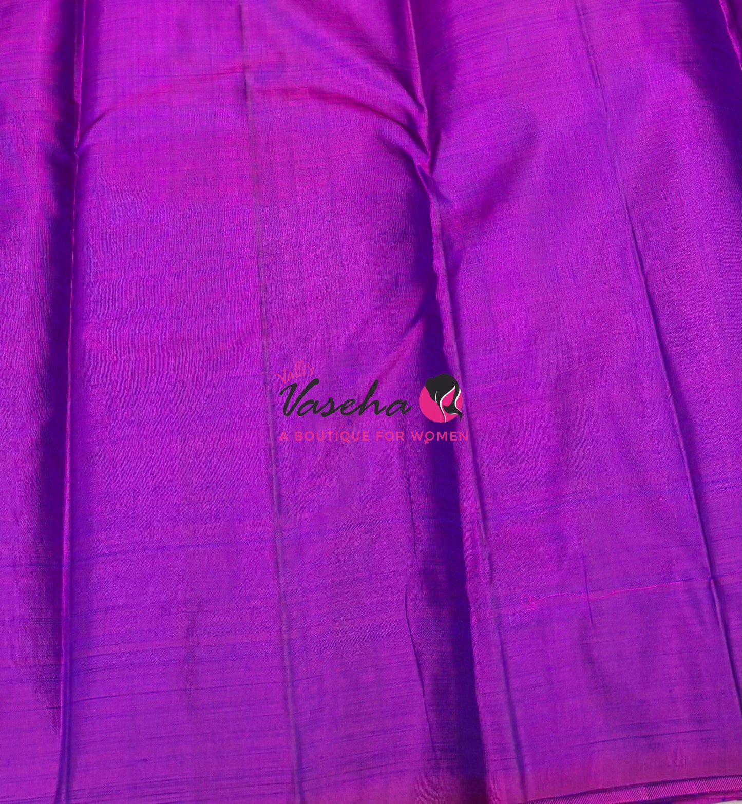 Pure Kanchipuram Silk Saree - Half & Half - Double Tone Peacock Blue with Purplish Pink Shade - VVPS064