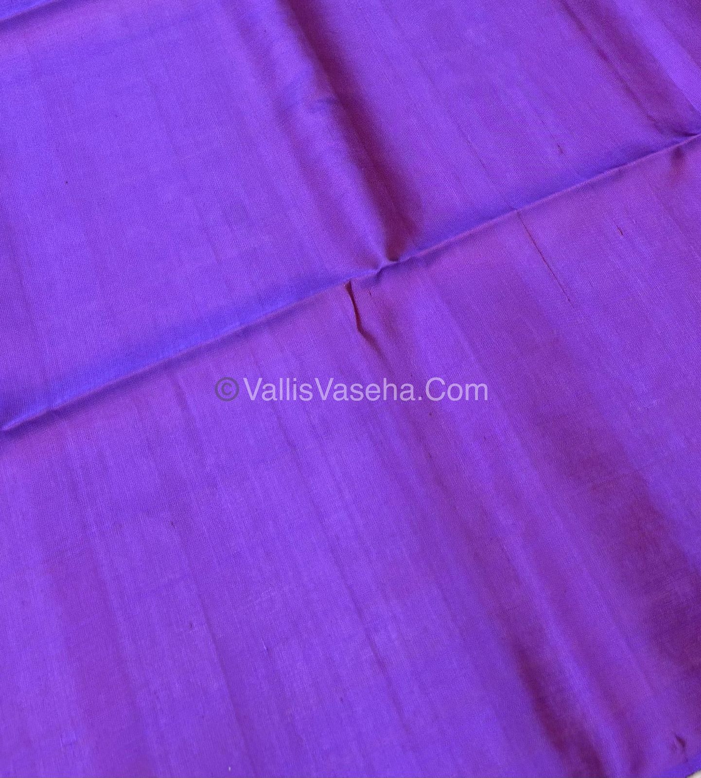 Pure Soft Silk Saree - Light Weight - Borderless - White & Purple - VVPSS027