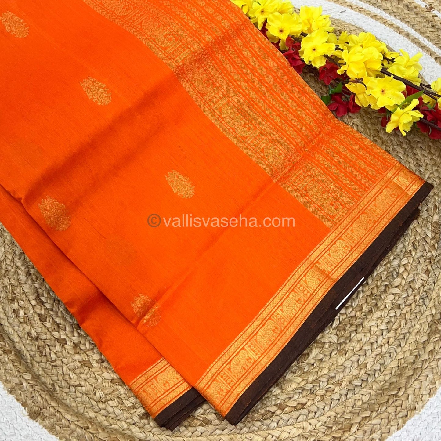 Pure Silk Cotton Saree - Retta Mayil Design - VVRMS001