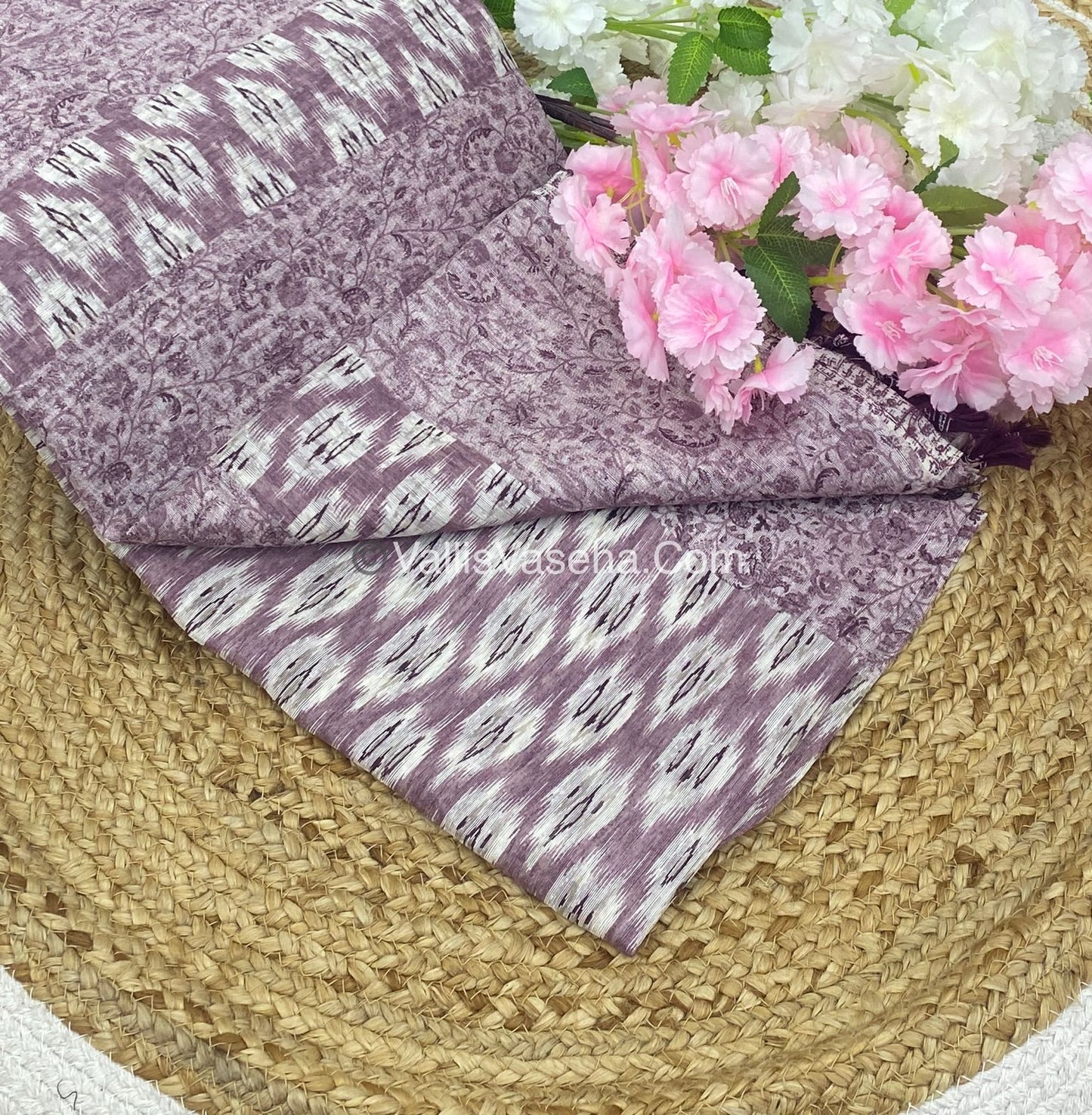 Jute Mixed Cotton Saree | VVJCS001