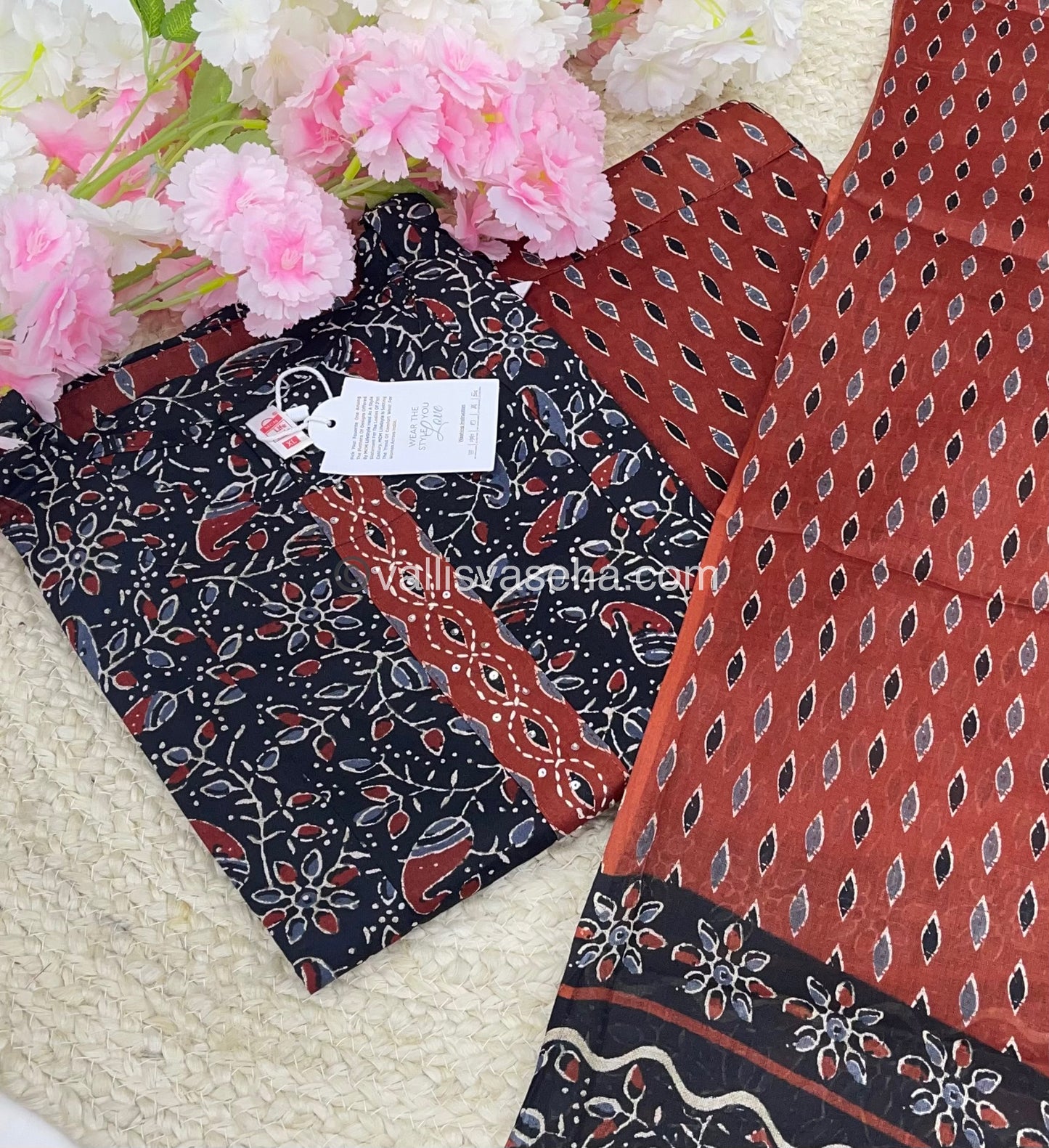 Ready Made - Anarkali - Salwar, Kameez & Duppatta(3pc)- Printed Cotton - VVAS002