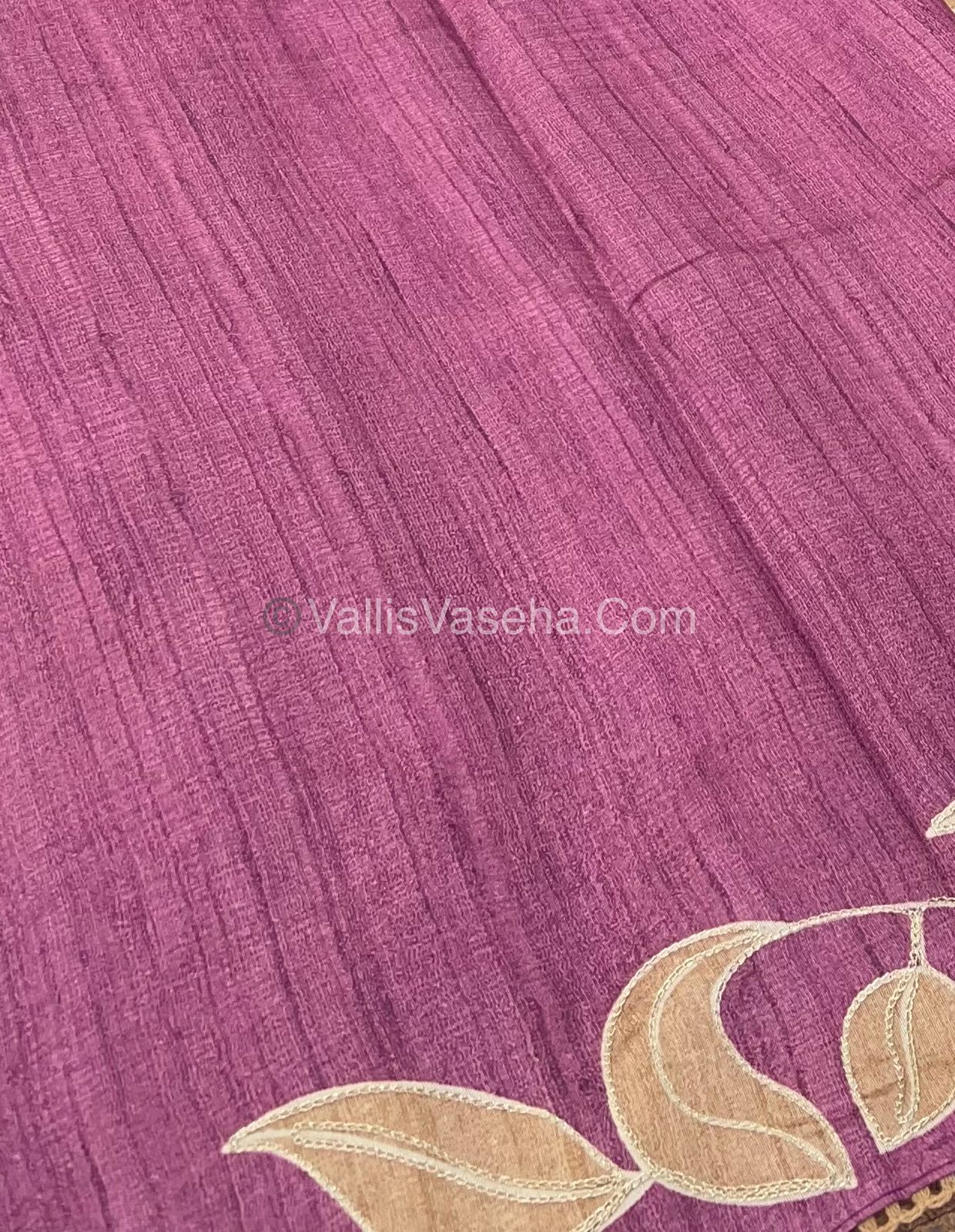 Semi Raw Silk with embroidery work - VVSRS001