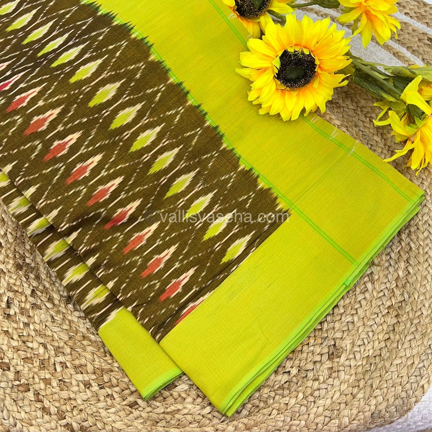 Ikkat Mercerised Cotton Saree - VVIKS001