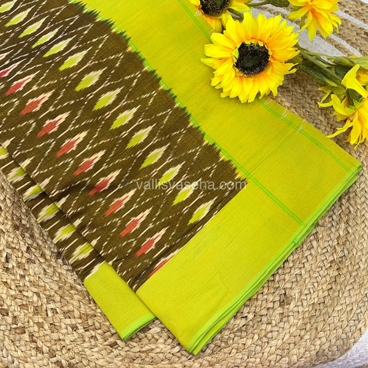 Ikkat Mercerised Cotton Saree - VVIKS001