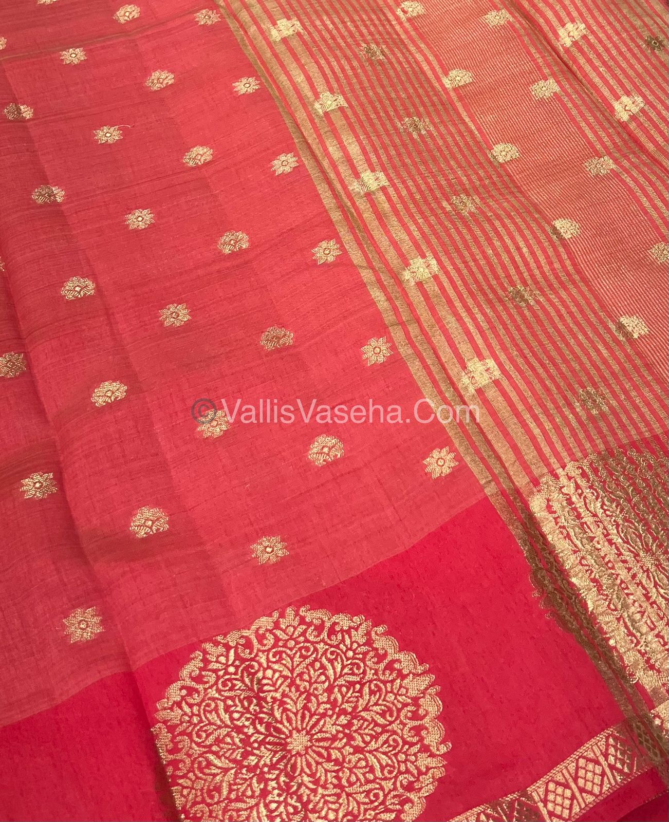 Semi Tussar Silk Saree - Peach shade - VVSTS035