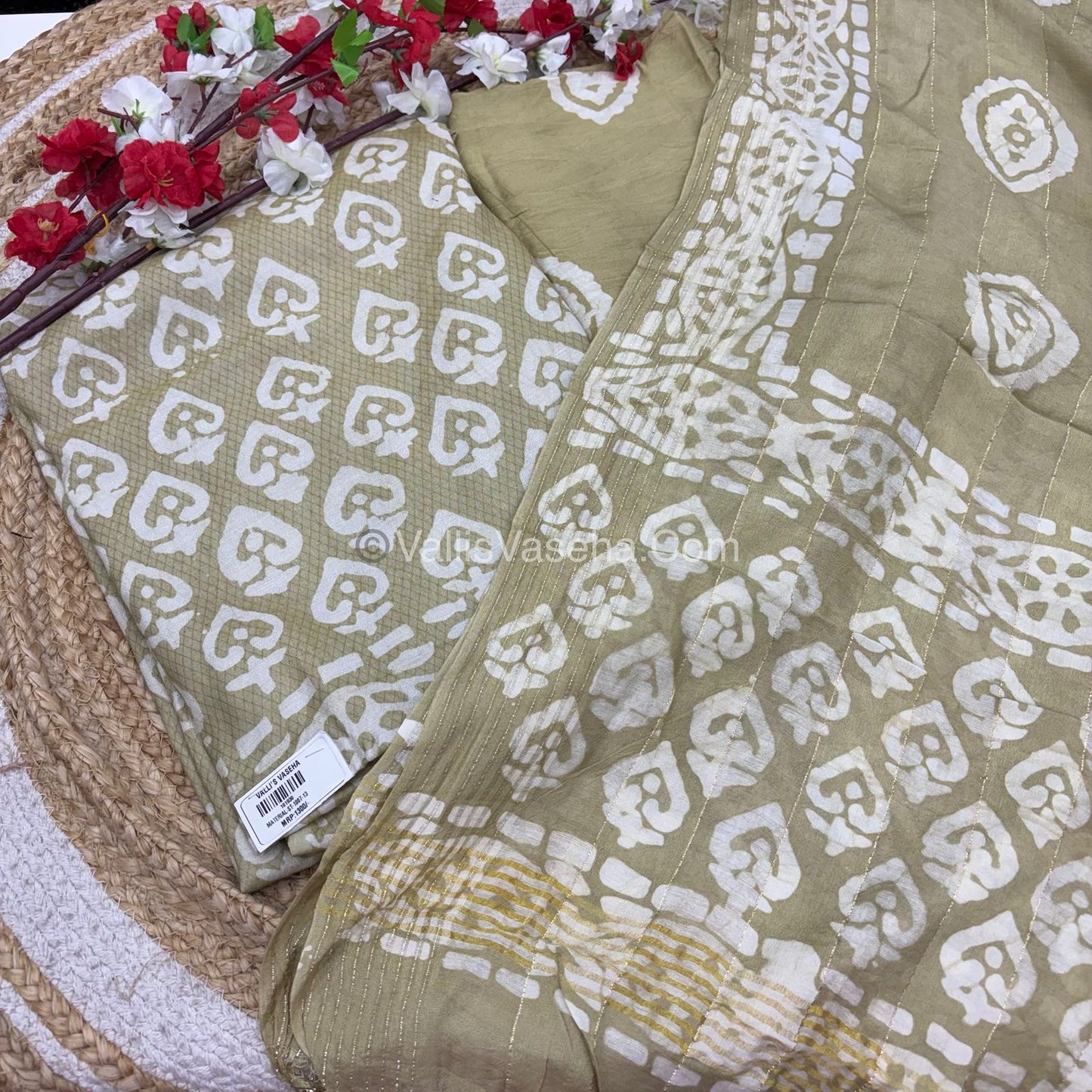 20%less - Offer Unstitched Material - Semi Chanderi Material -VVDUM004
