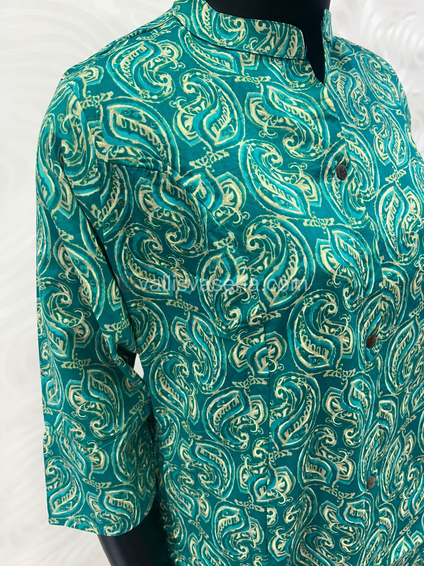 Slub Cotton - Printed Kurti - A - Line Cut - VVALK001