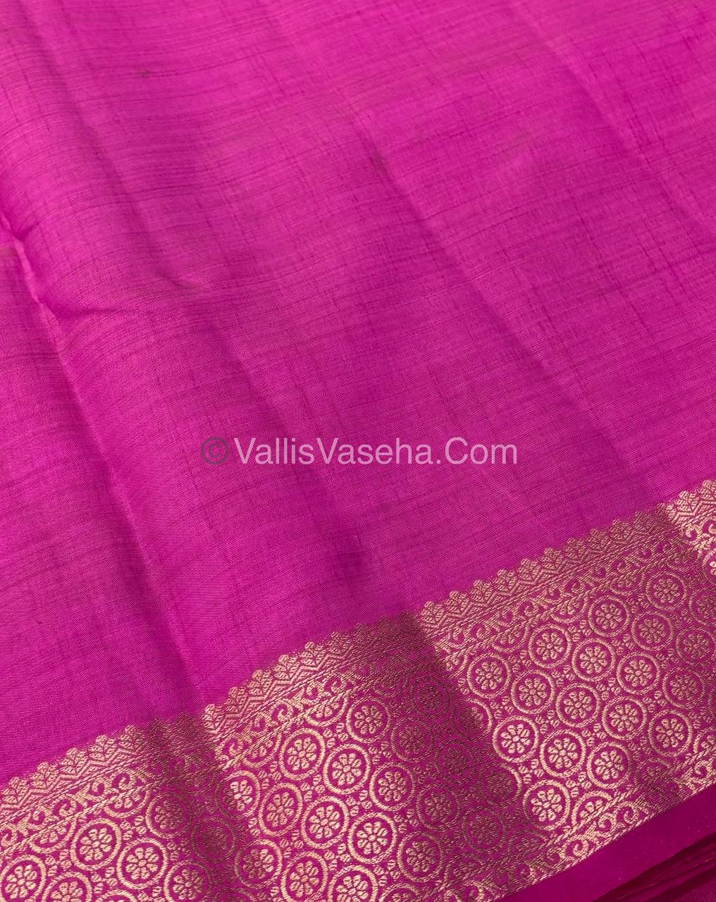 Semi Tussar Silk - Grand Pallu - Pink Shade - VVSTS025