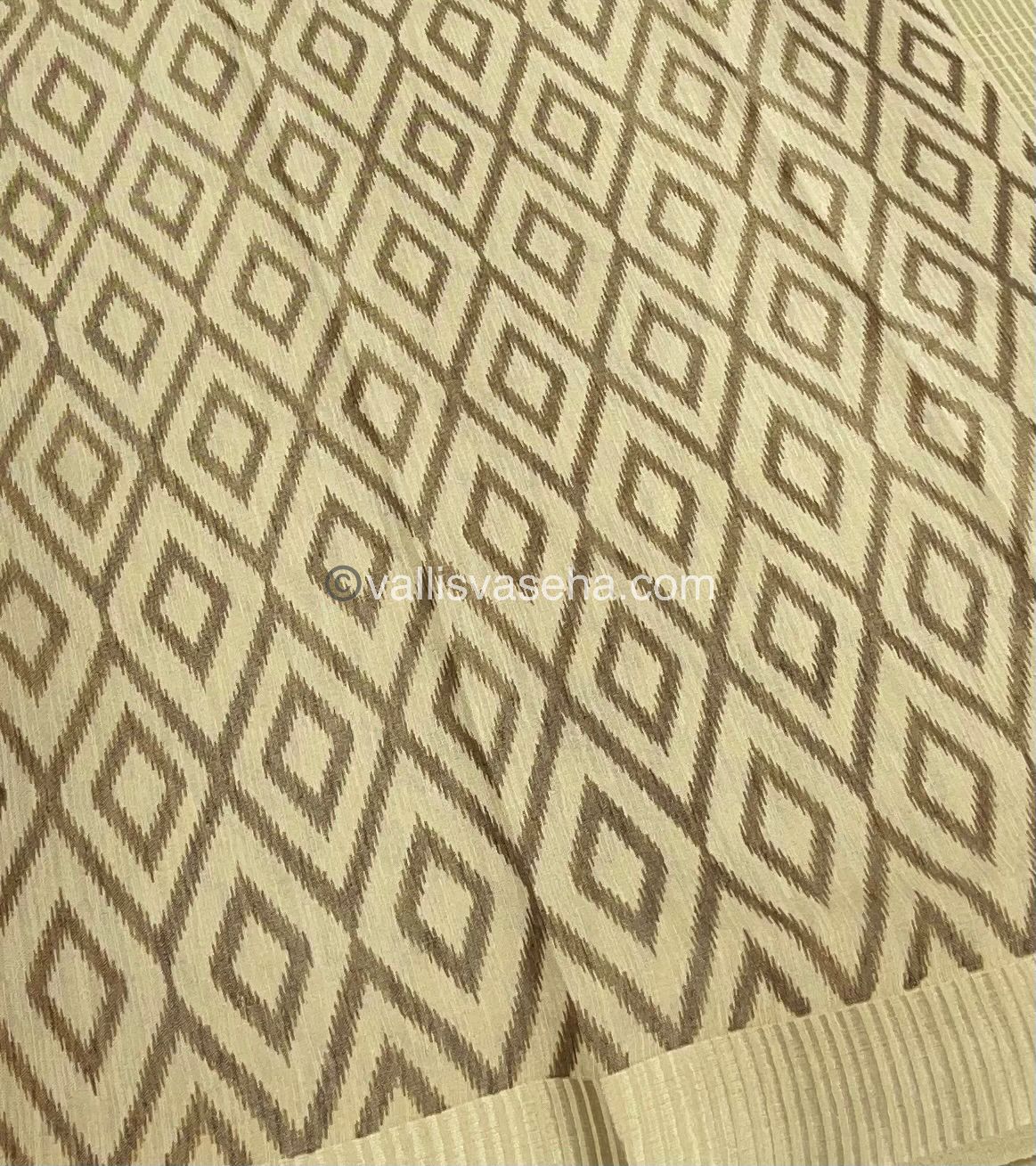 Semi Tussar Silk - Cream Shade - VVSTS004