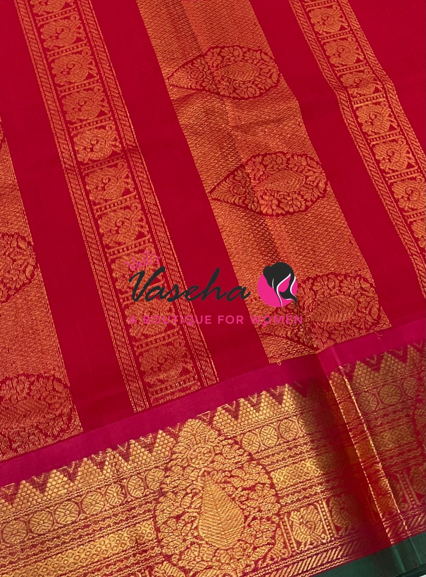 Pure Korvai Silk Cotton Saree - Yellow with Red - VVKSC019