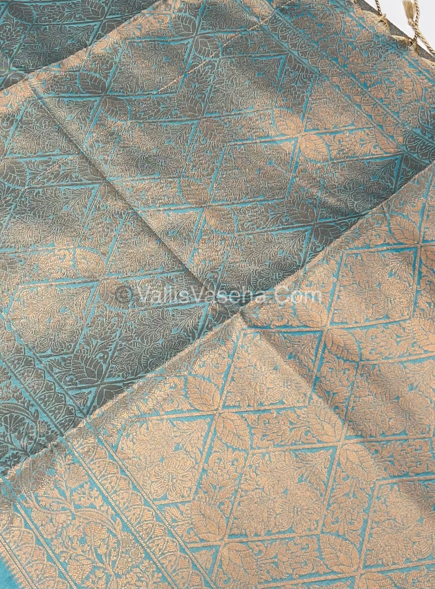 Semi Soft Silk - Border less - Pastel Blue Shade -VVSSS007