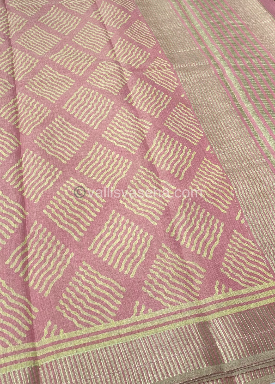 Semi Tussar Silk - Light Peach Shade - VVSTS007