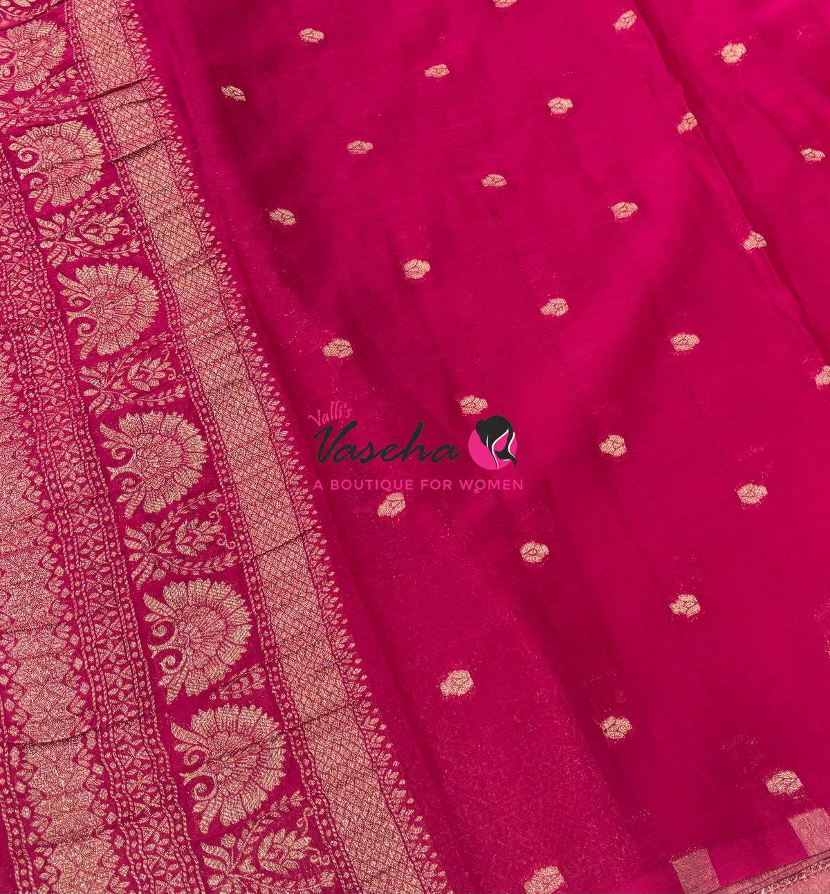 Banarasi Georgette Saree - Purple With Pink Combo - VVBGS002