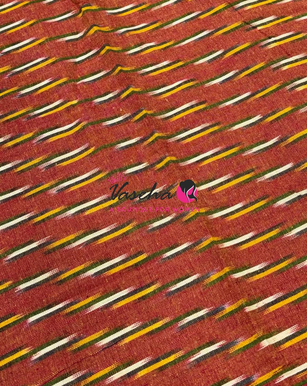 Ikkat Mercerised Cotton Saree - Single Ikkat - VVIKS001