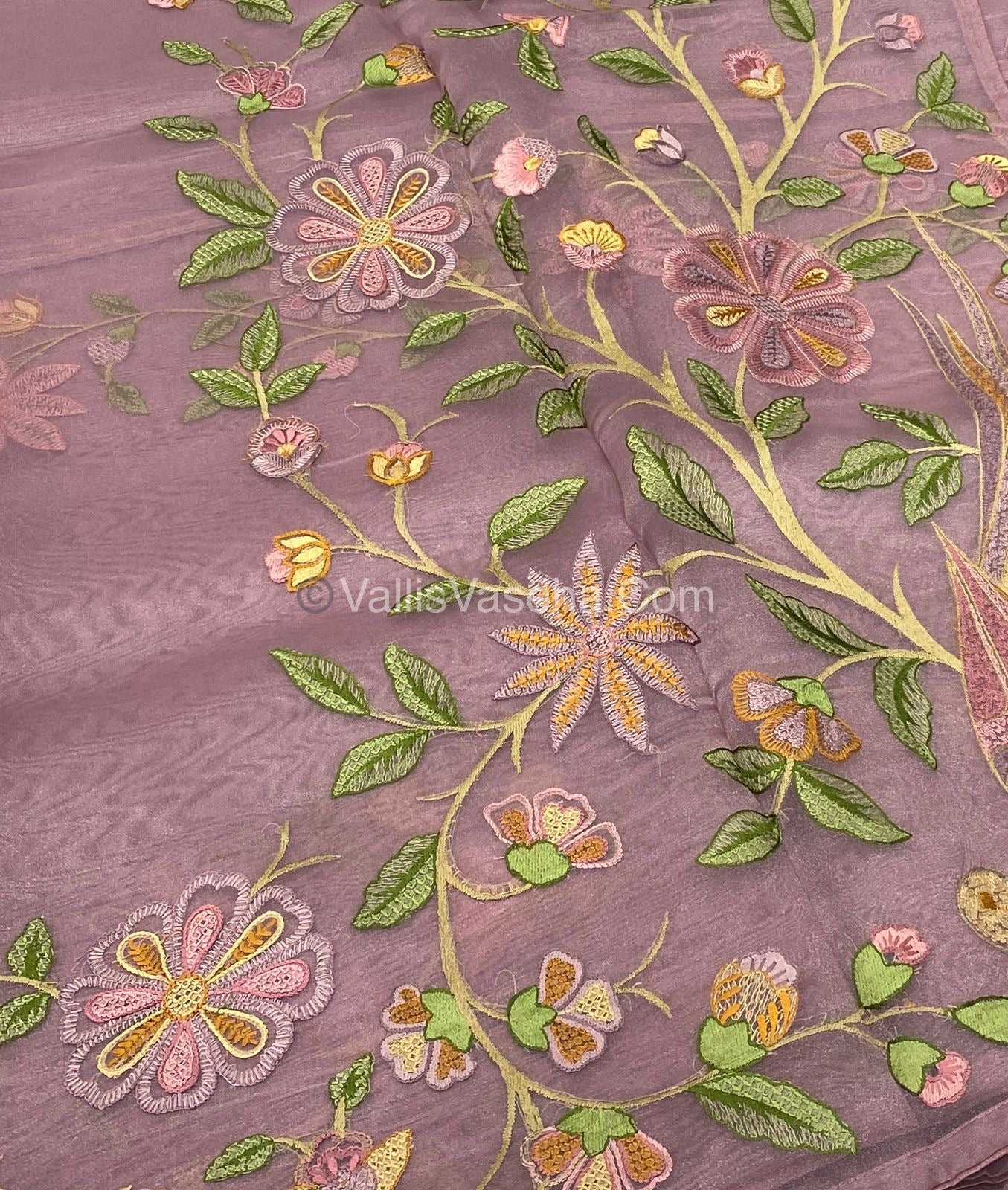 Organza Saree - Embroidery - VVDS001