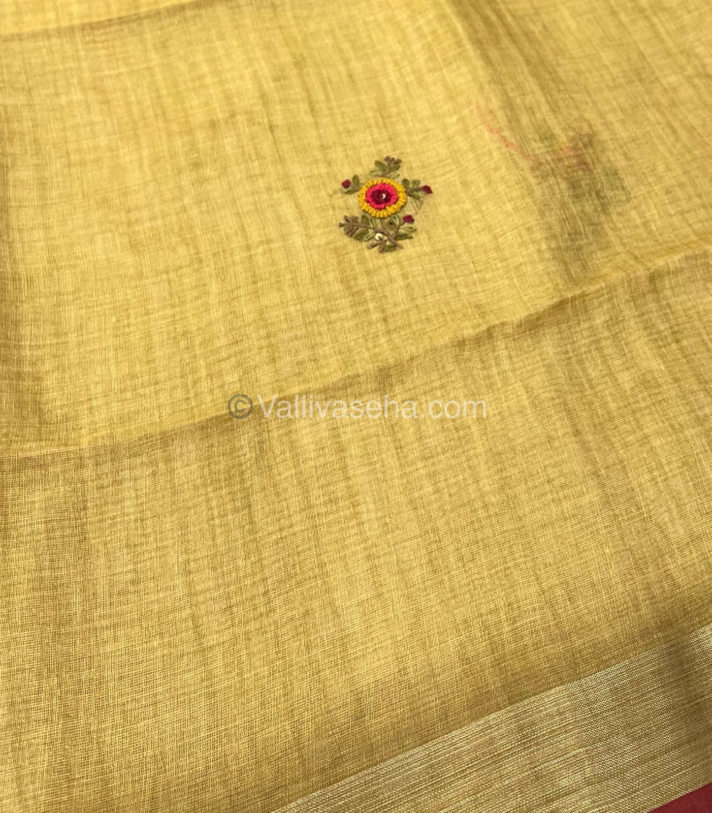 French Knot - Tissue Saree - Green Shade - VVLFN001