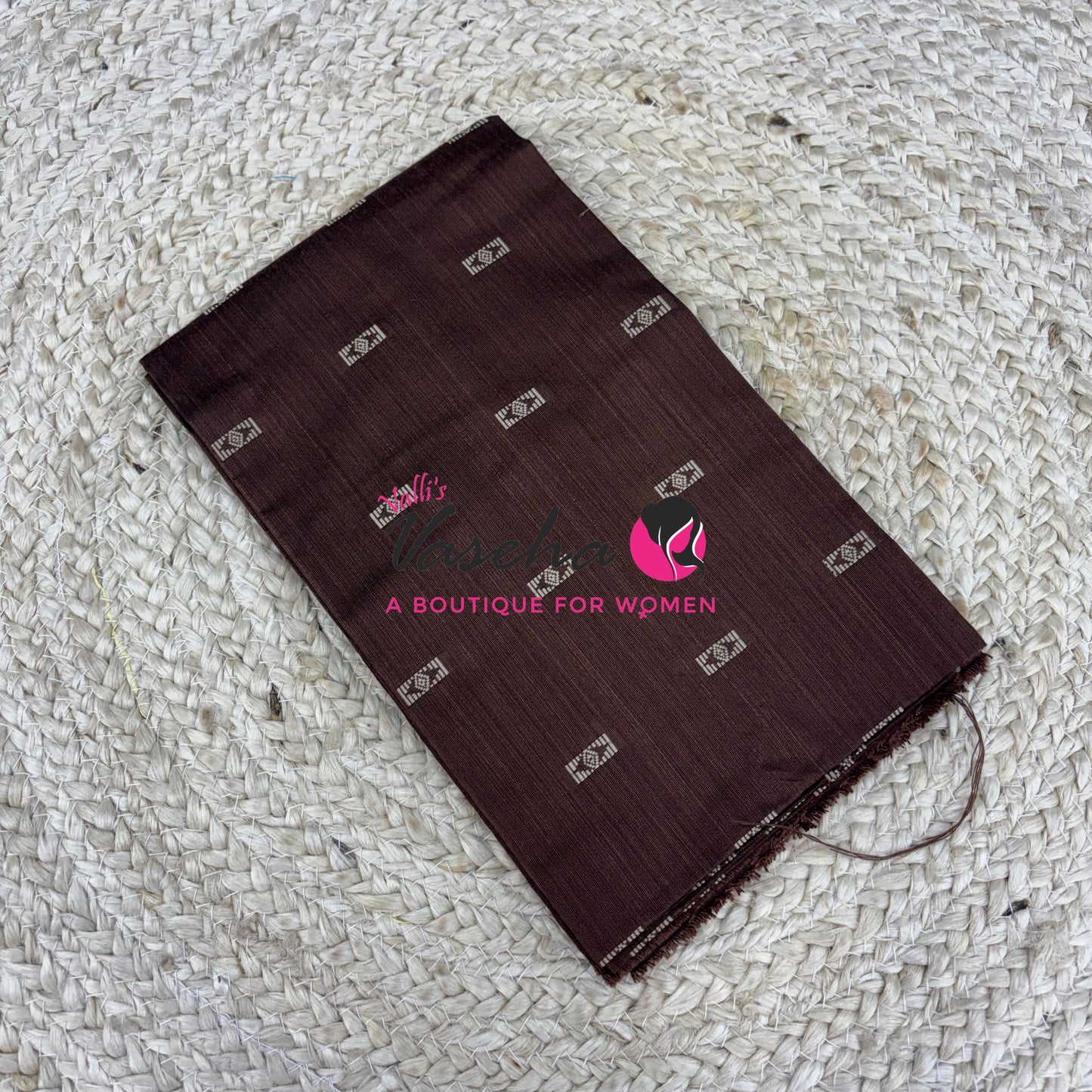 Blouse Bit - Semi Raw Silk - Thread Butta Design - 1mtr - VVBB001