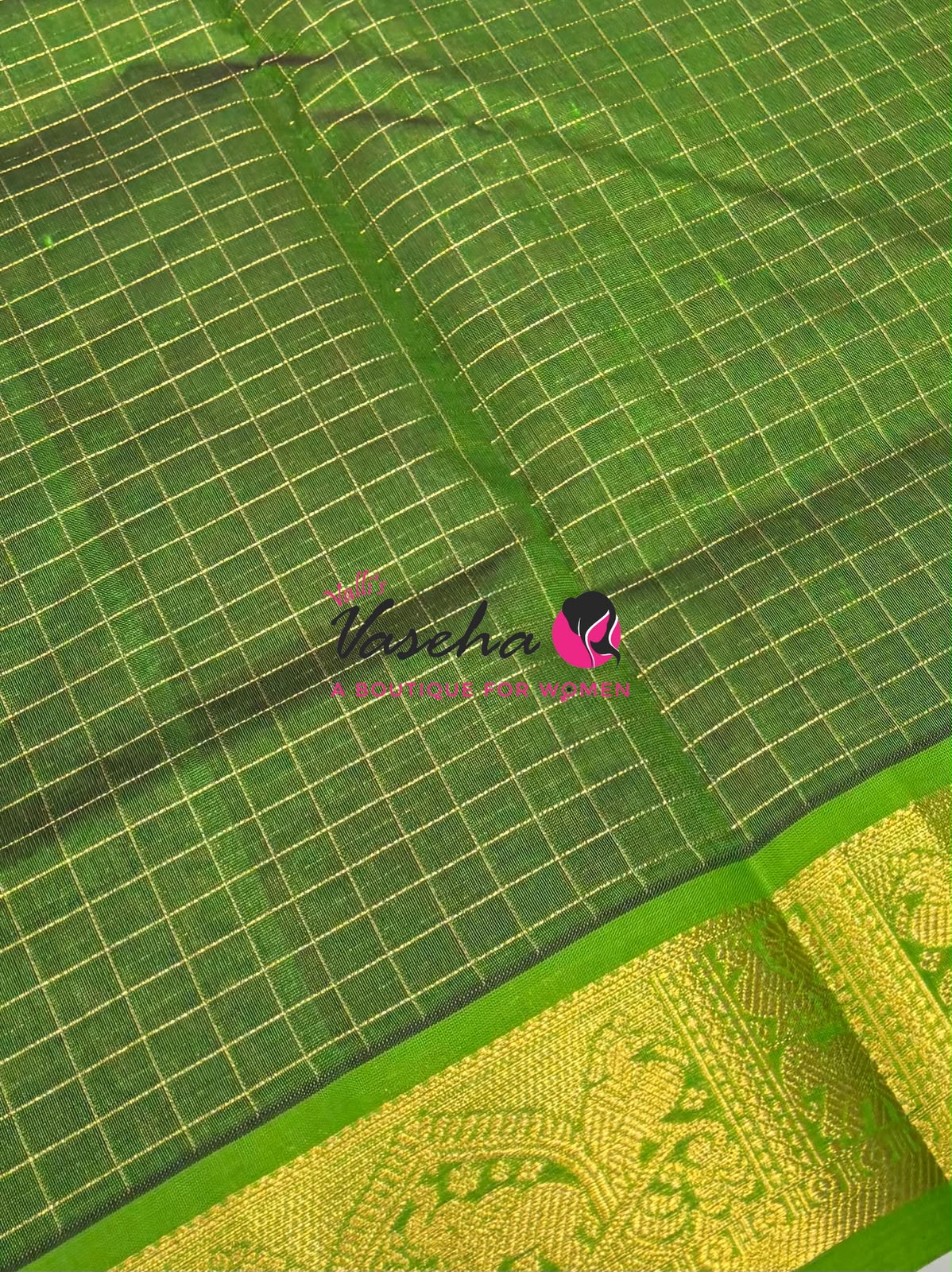 Pure Silk Cotton Saree - Zari Checks - VVCSC001