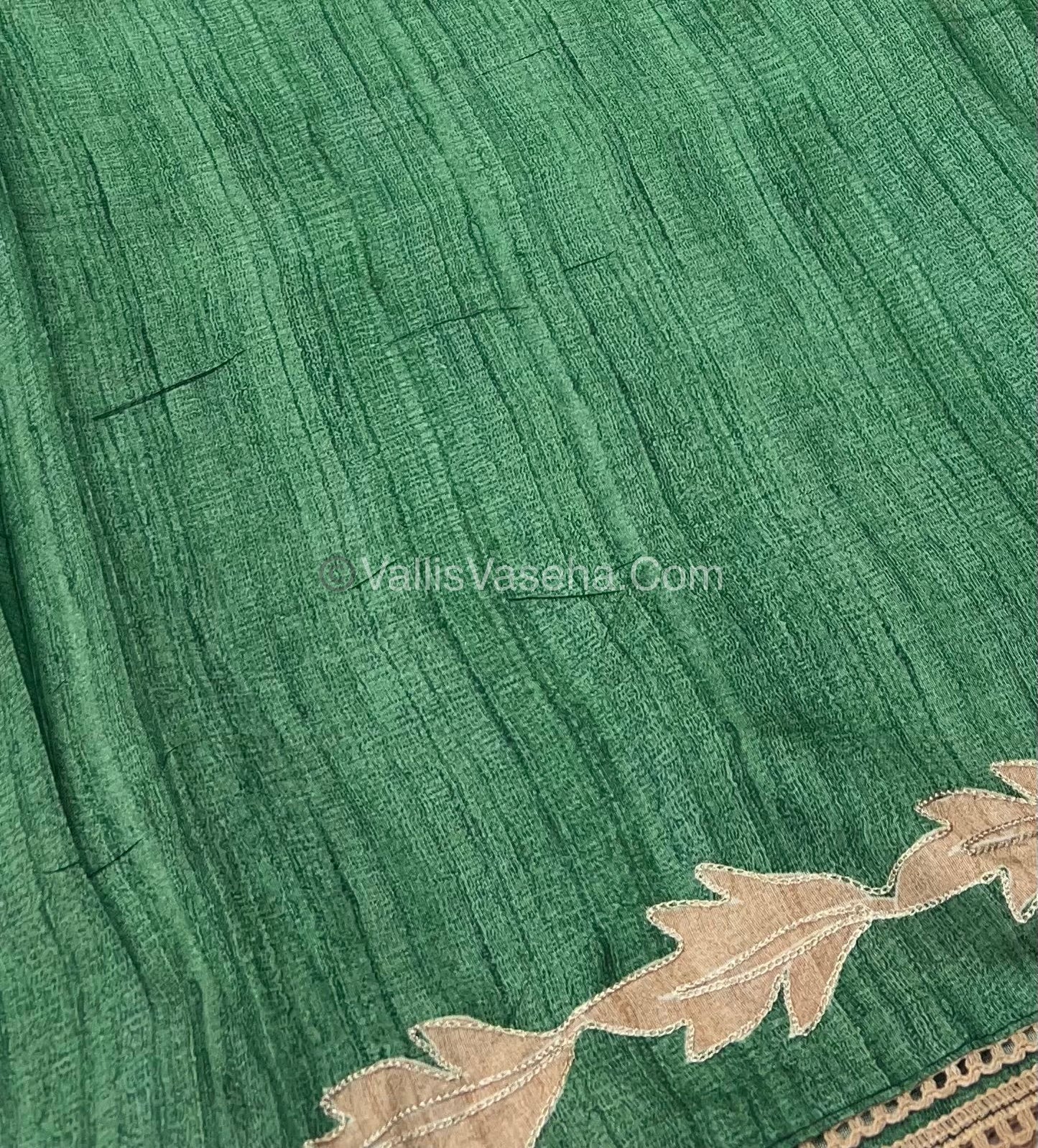 Semi Raw Silk with embroidery work - VVSRS001