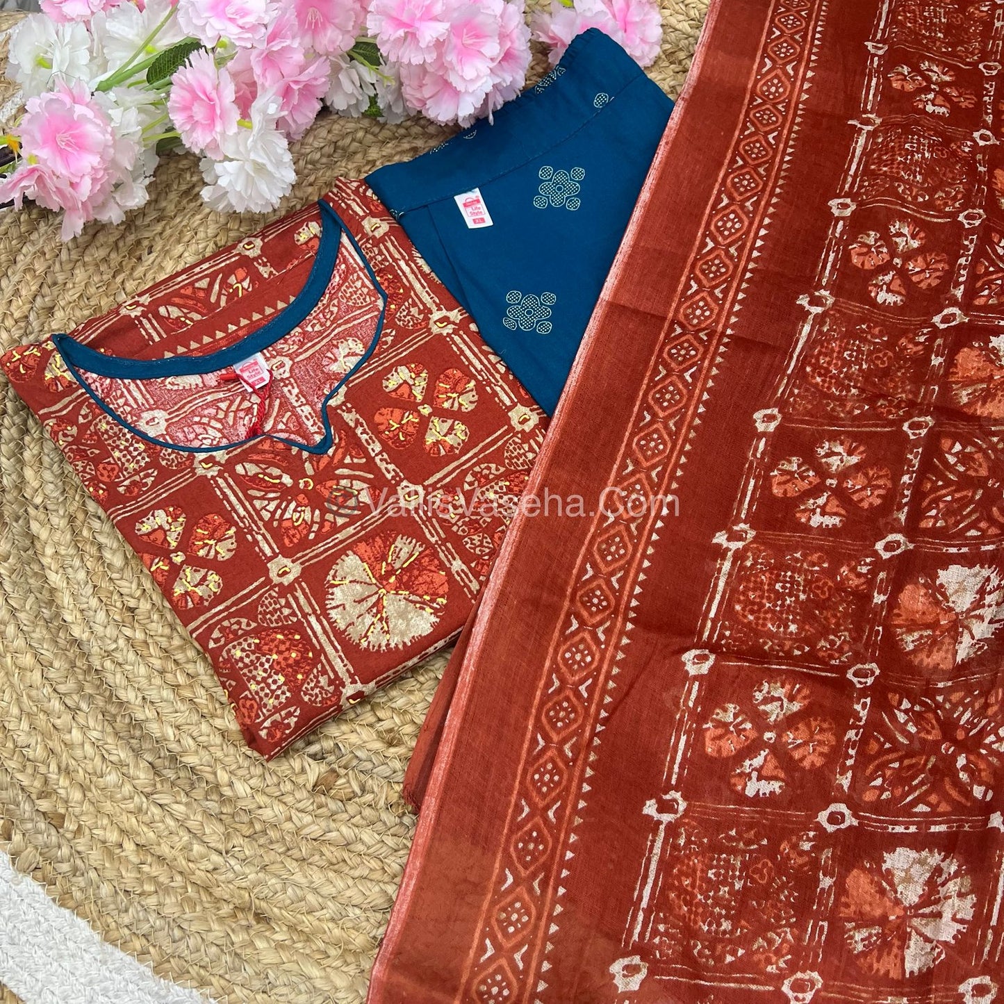 Ready Made - Salwar, Kameez & Duppatta(3pc) - Batik Printed - VVRBS006