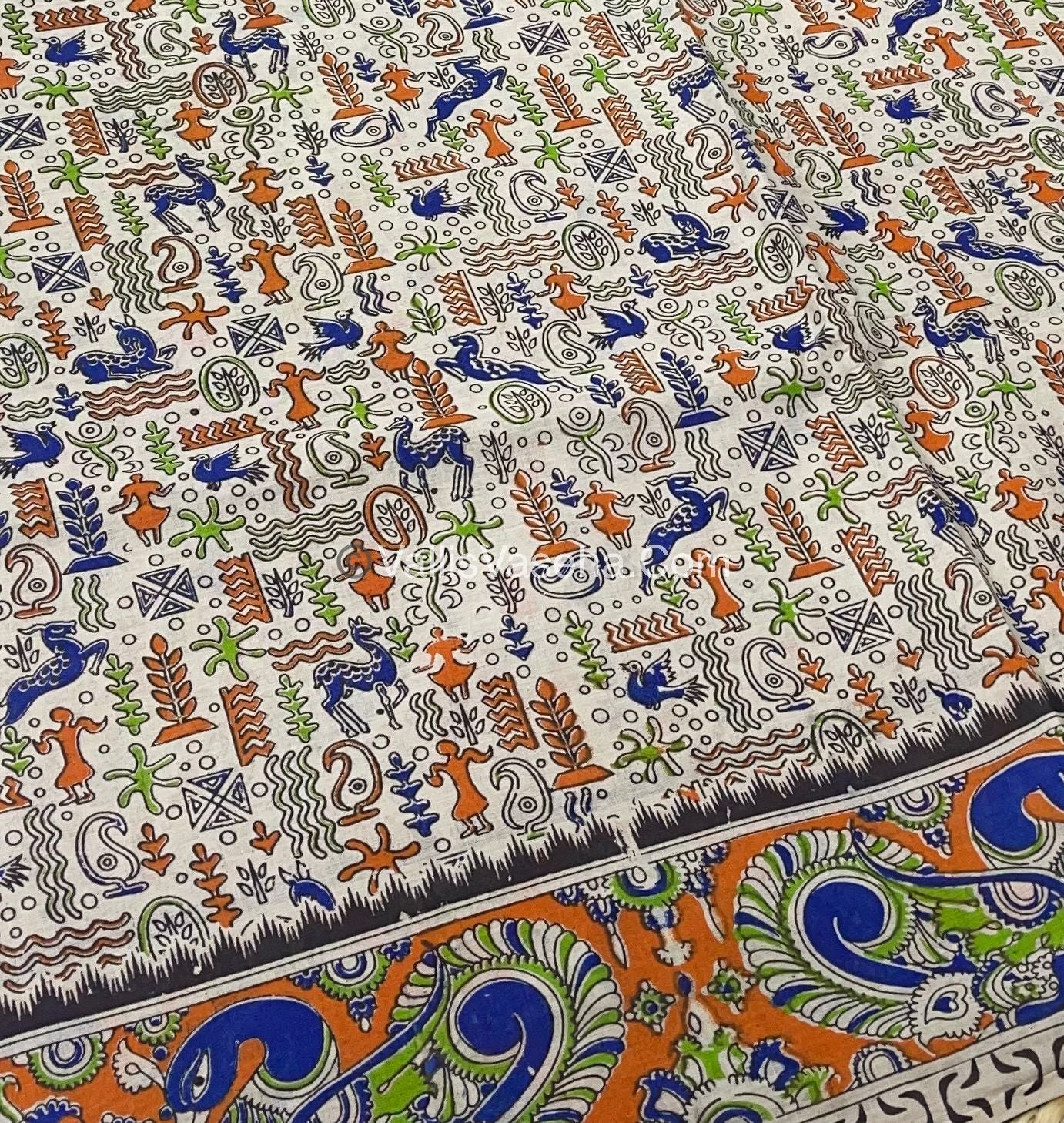 Pure Kalamkari Cotton Saree - VVPKC001